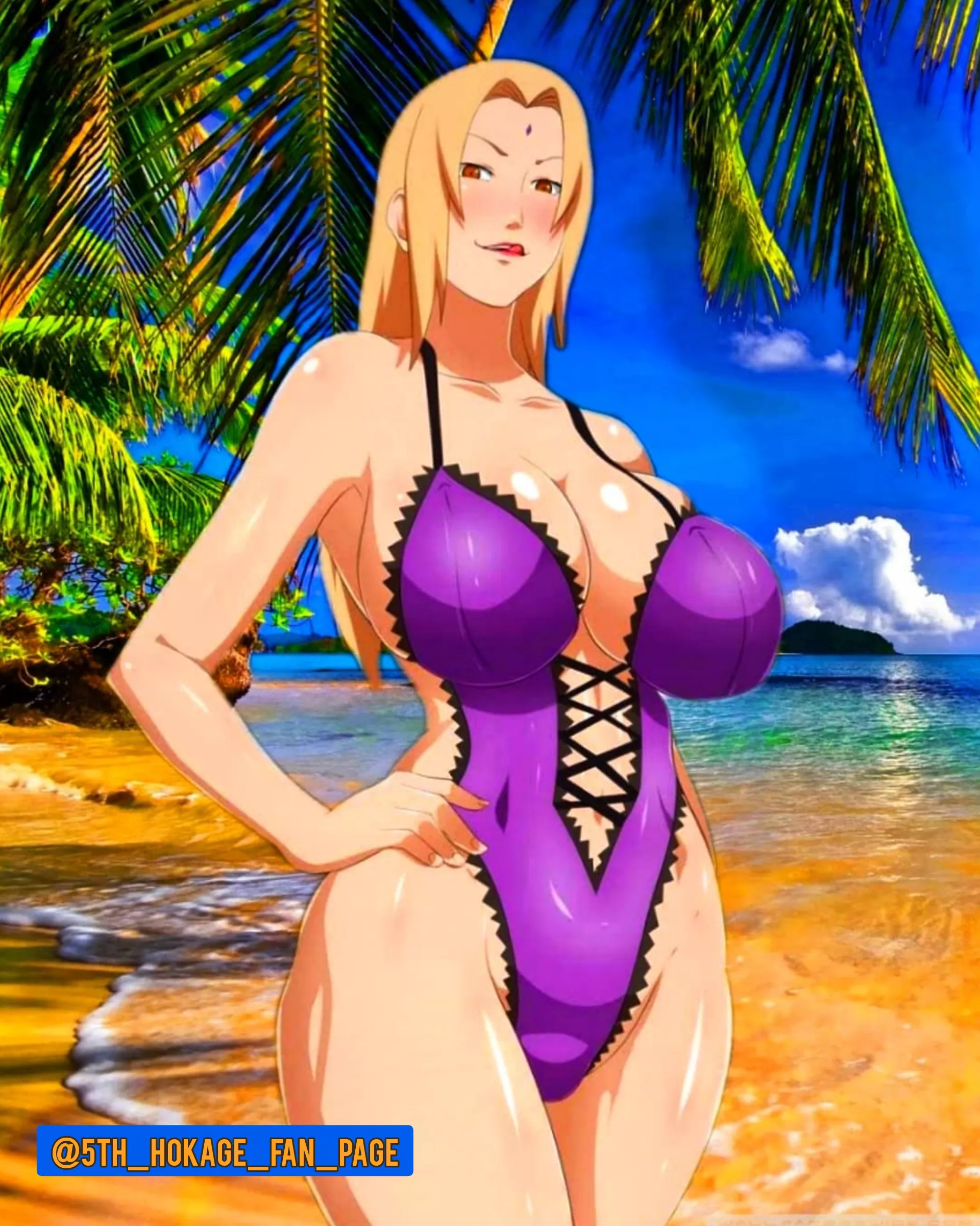 Lady Tsunade at the beach [naruto] (5th Hokage Fan Page)