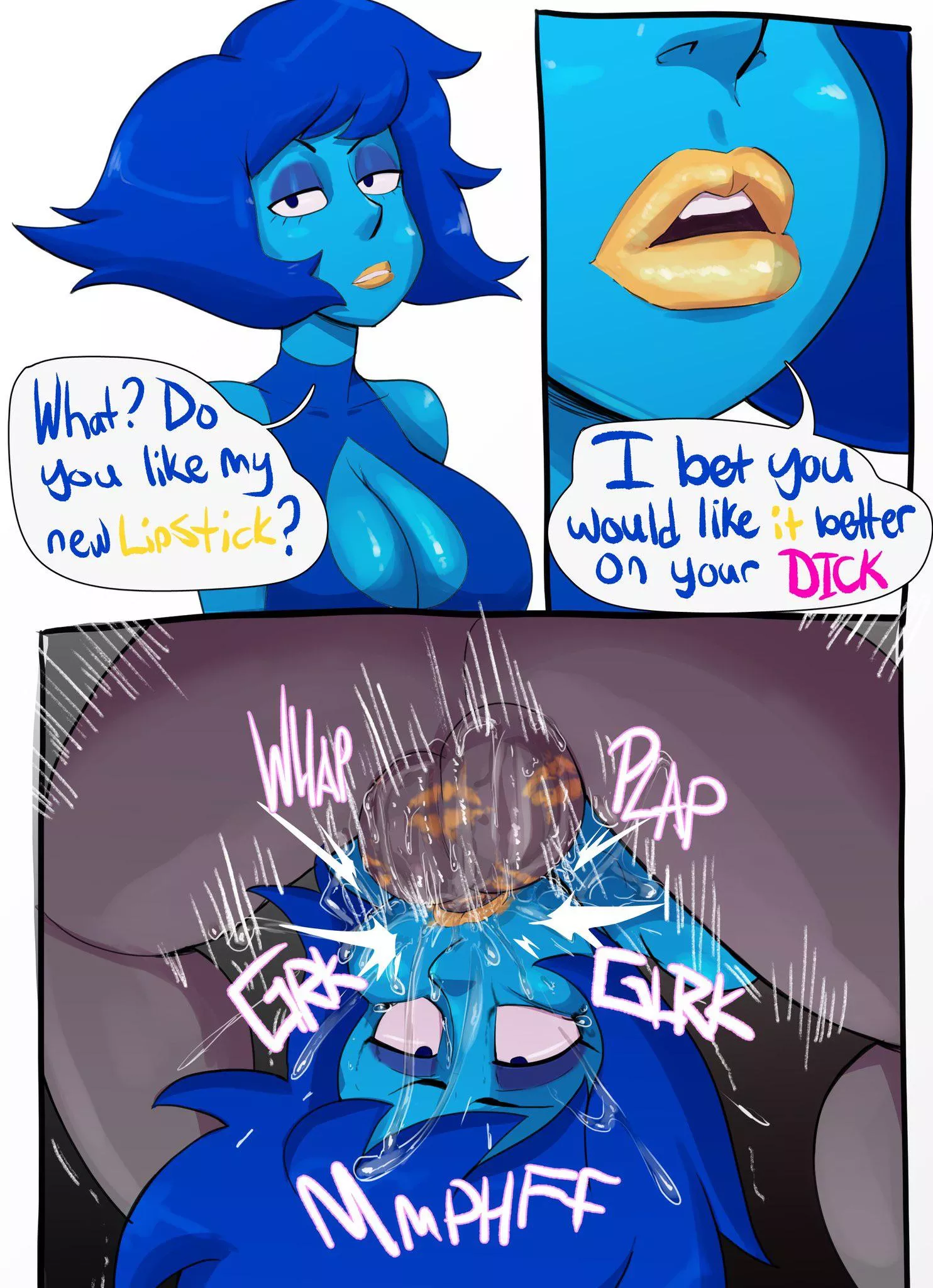 Lapis tries a new shade of lipstick (art by Guillion)