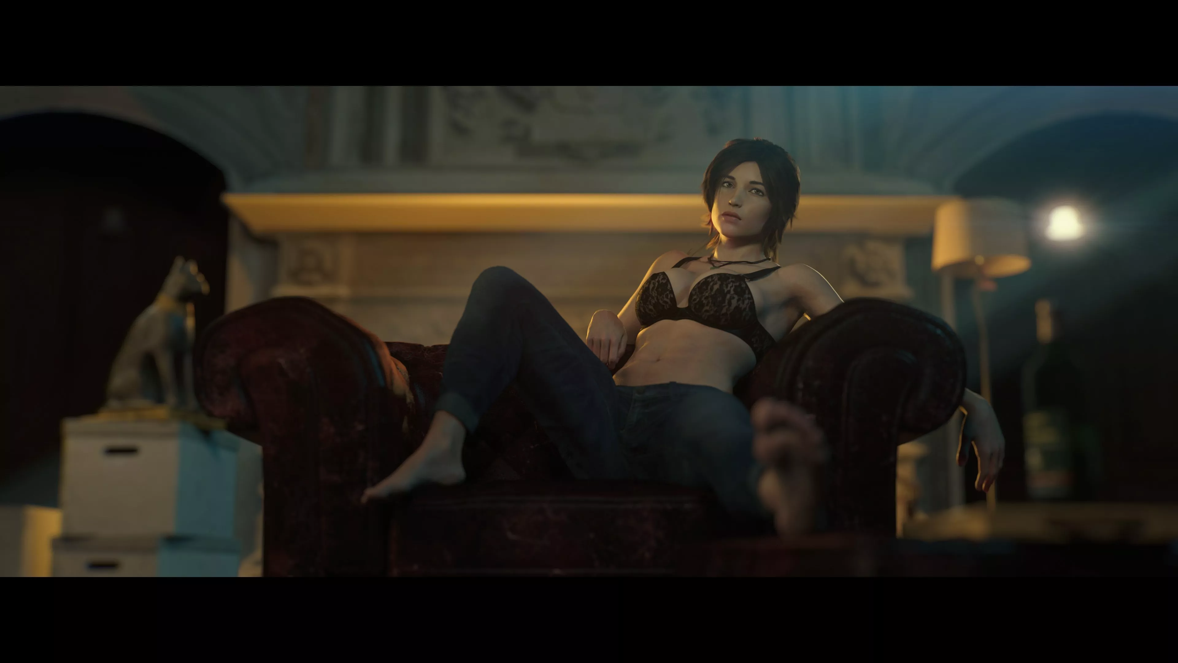 Lara relaxing after a long day (Horizon Renders)