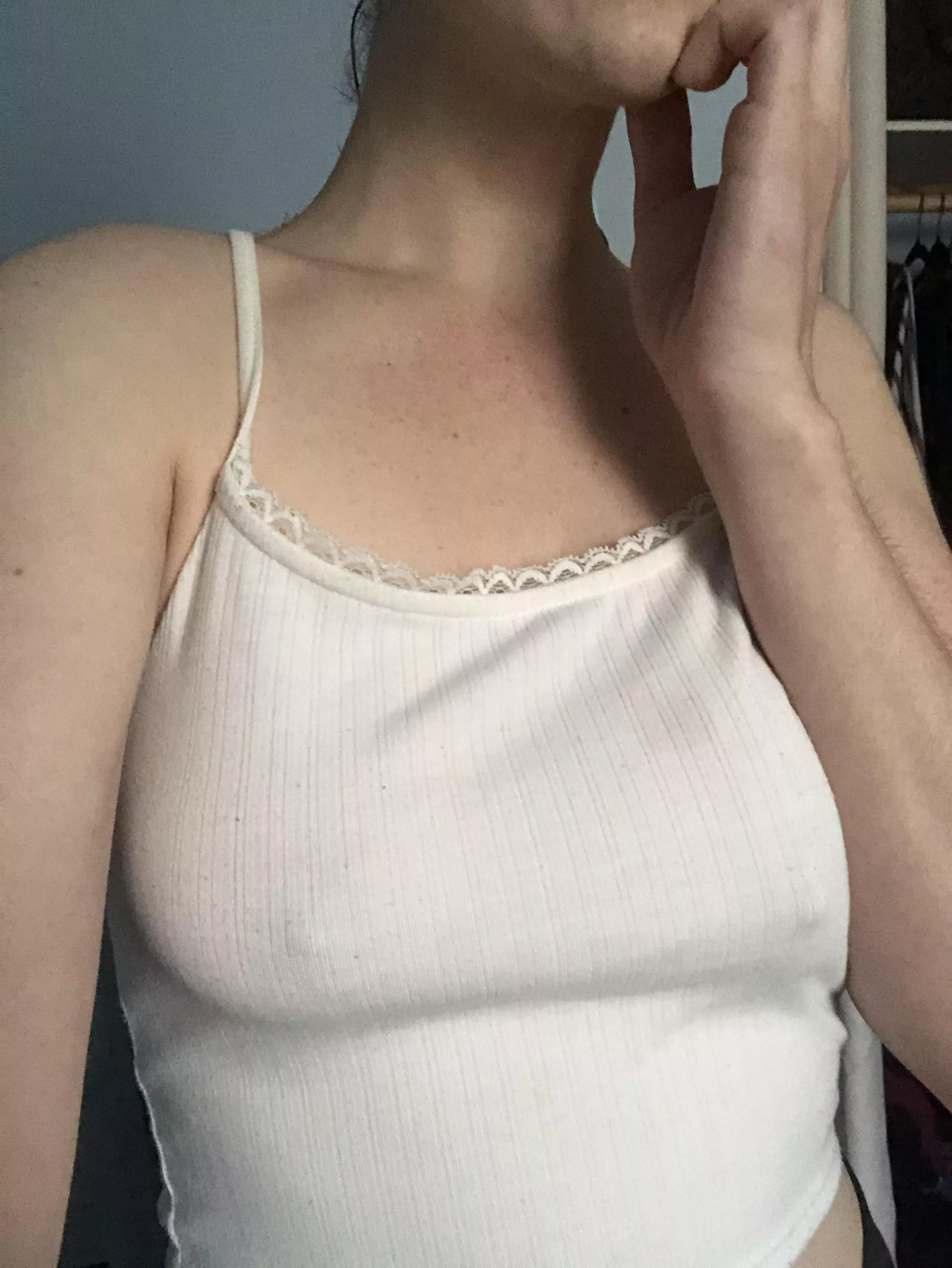 Lazy morning no need for a bra (f)