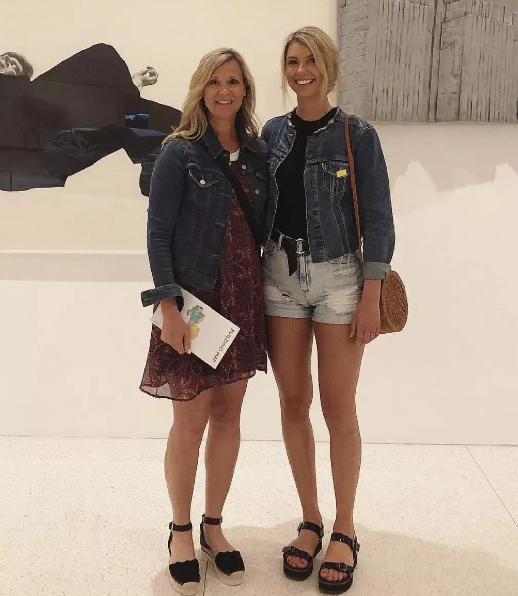 leggy blonde and her sexy mom. who you taking?