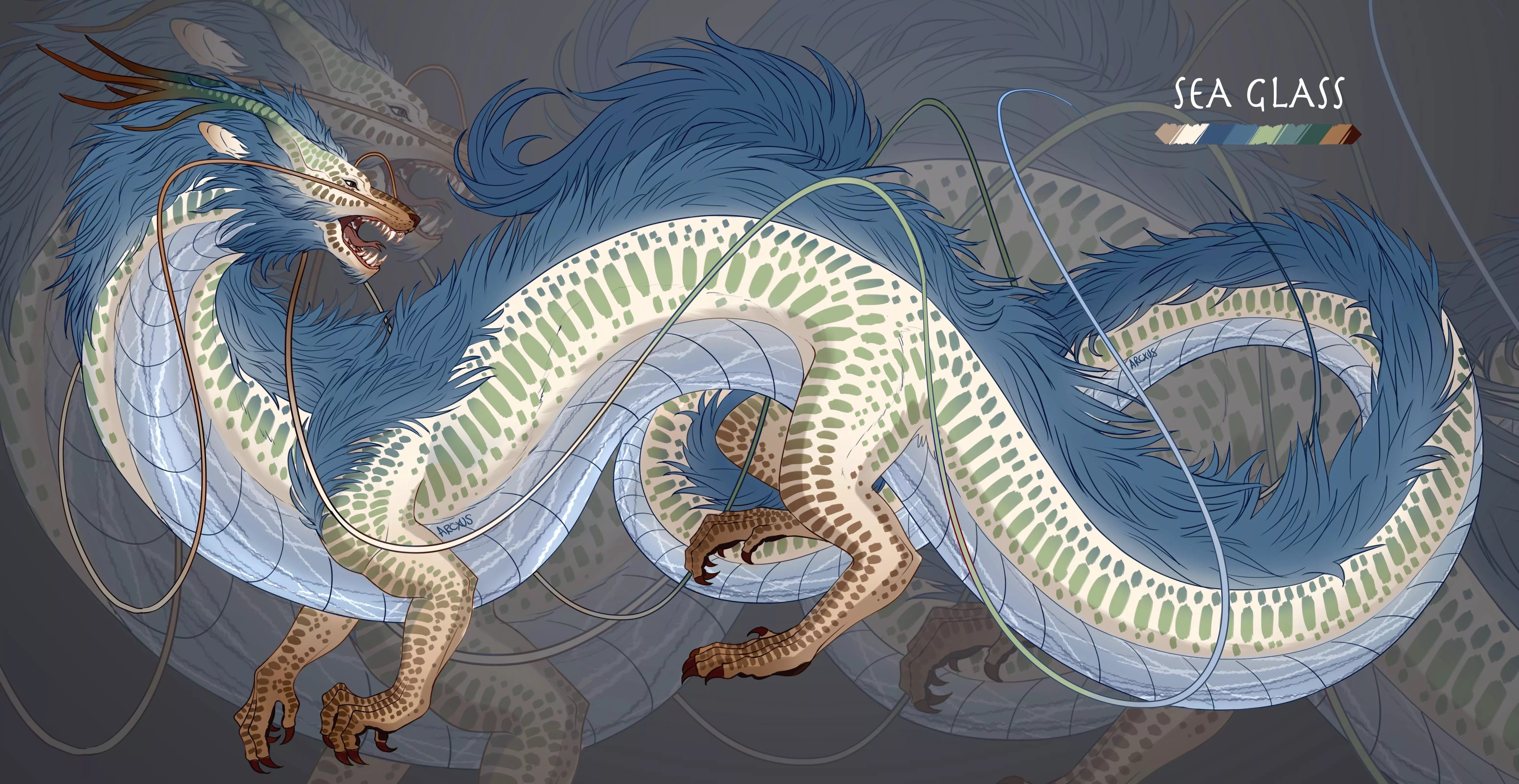 Lemme know if this isn't allowed but: I have this eastern dragon design up as an adoptable on DA! I just figured I'd share here too 😅