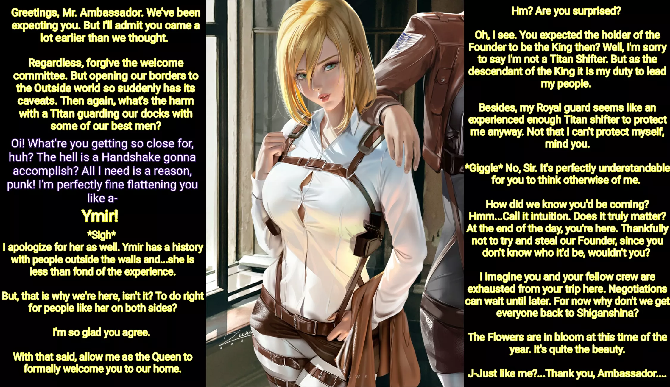 Lets Take a Trip to Paradise (AOT) (Royalty) (Plot) (No Sex) (Wholesome) (Part 2/?)