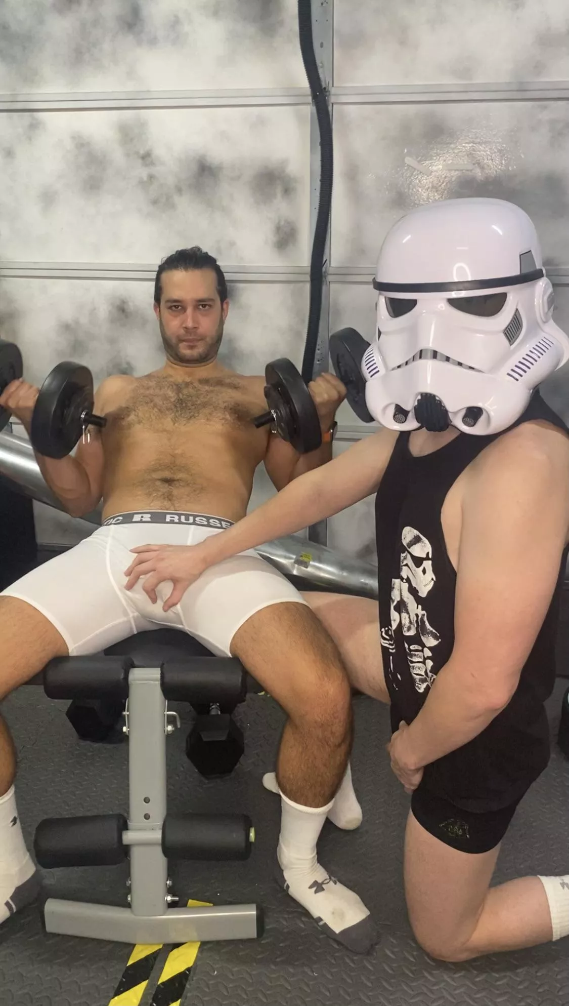 Letâ€™s workout, troopers! Cum join the dark side