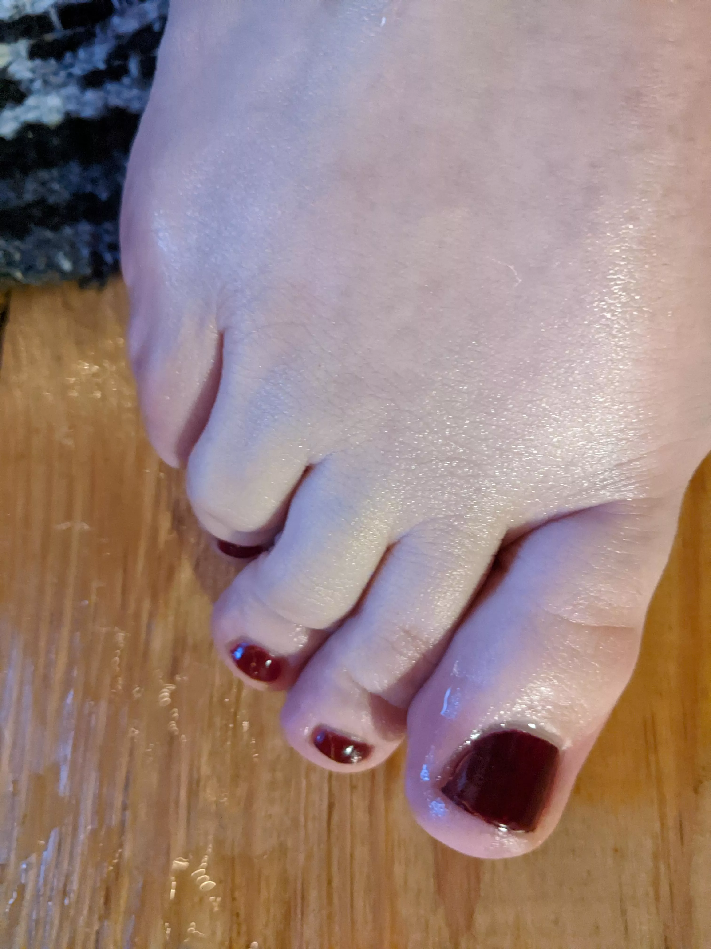 Lick my toes clean then put my heels back on my feet while you rub my clit with your cock!!