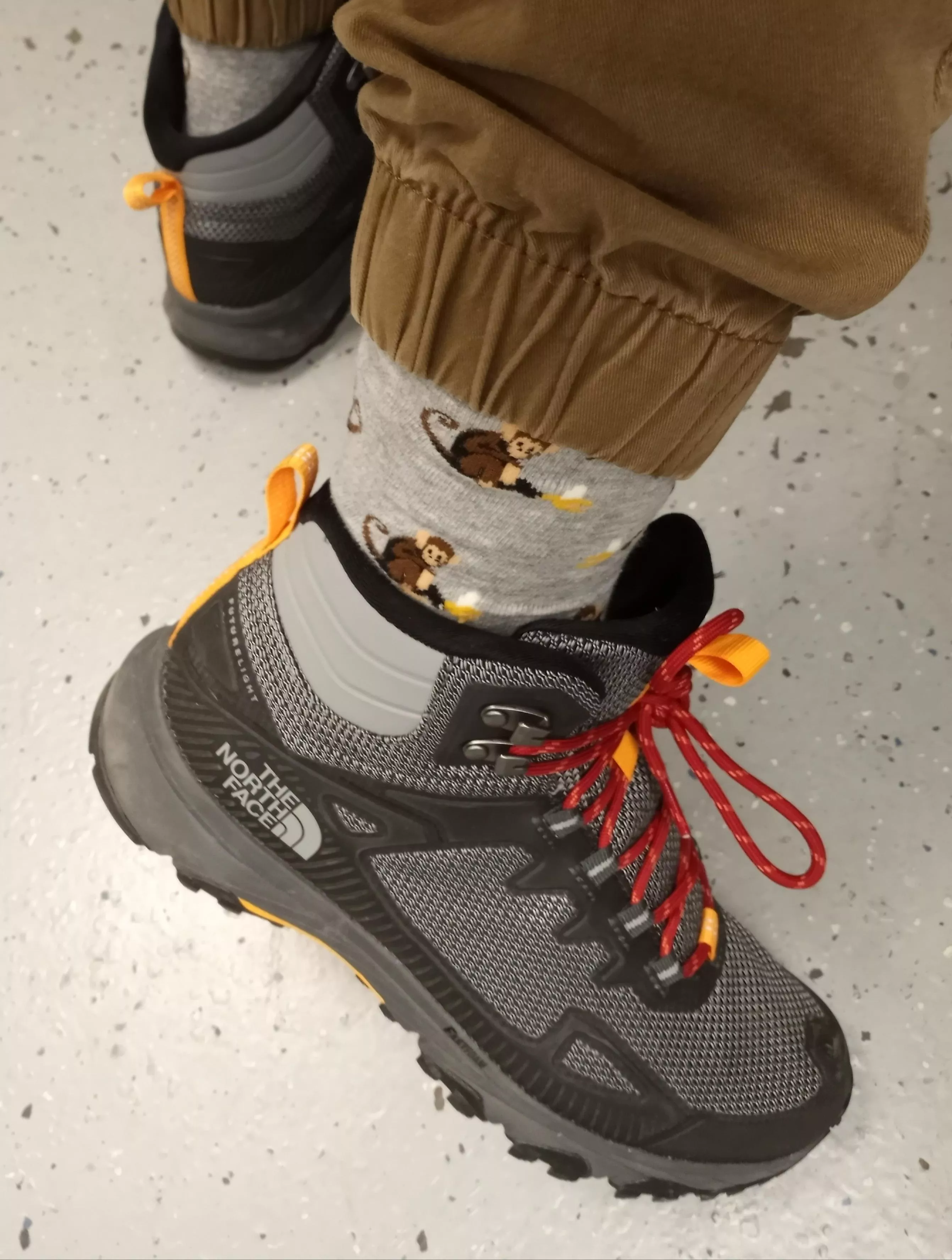 Light weight North Face boots with the Monkey socks