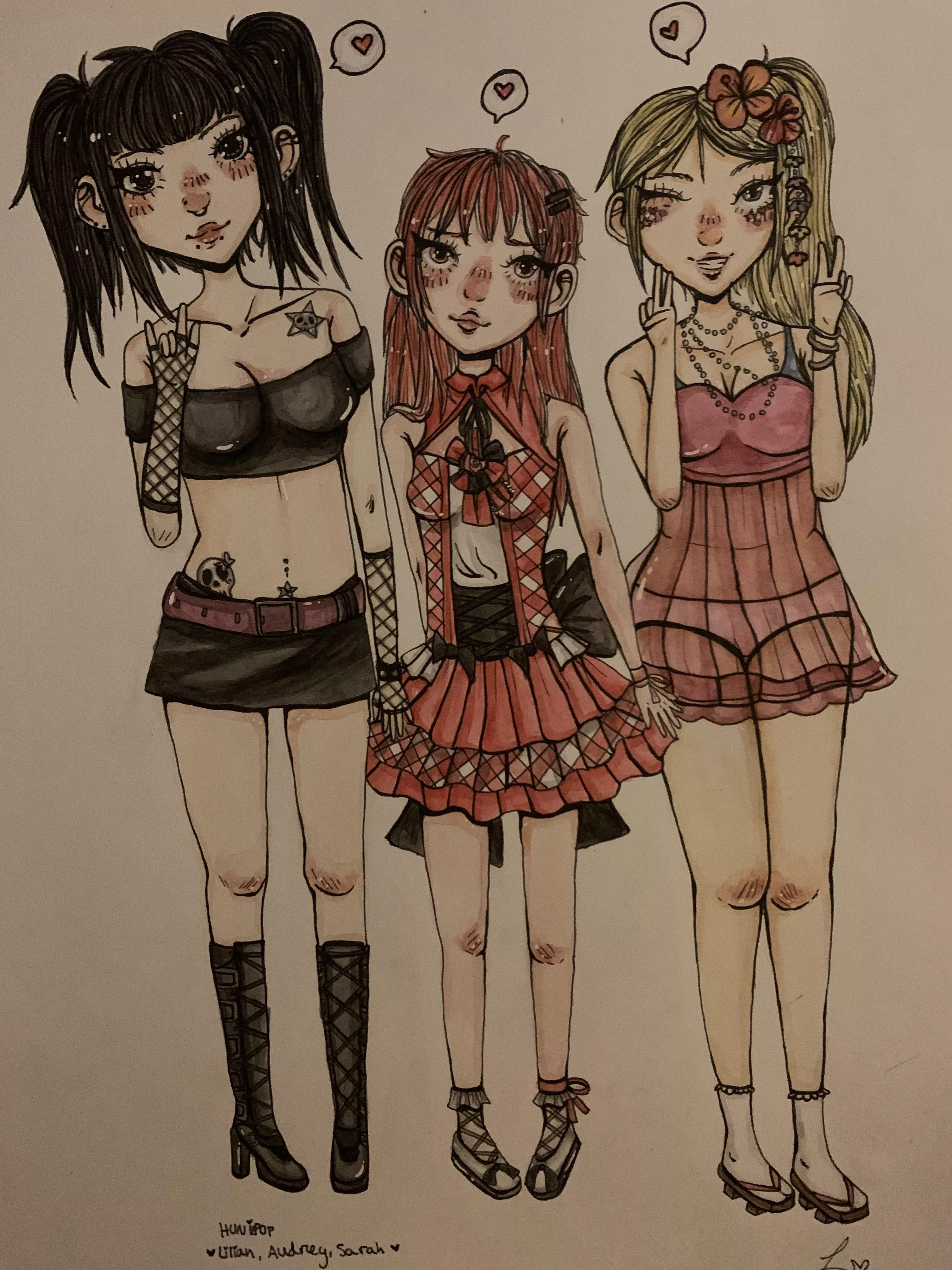 lilian, audrey and sarah fanart that i did a while ago :DD