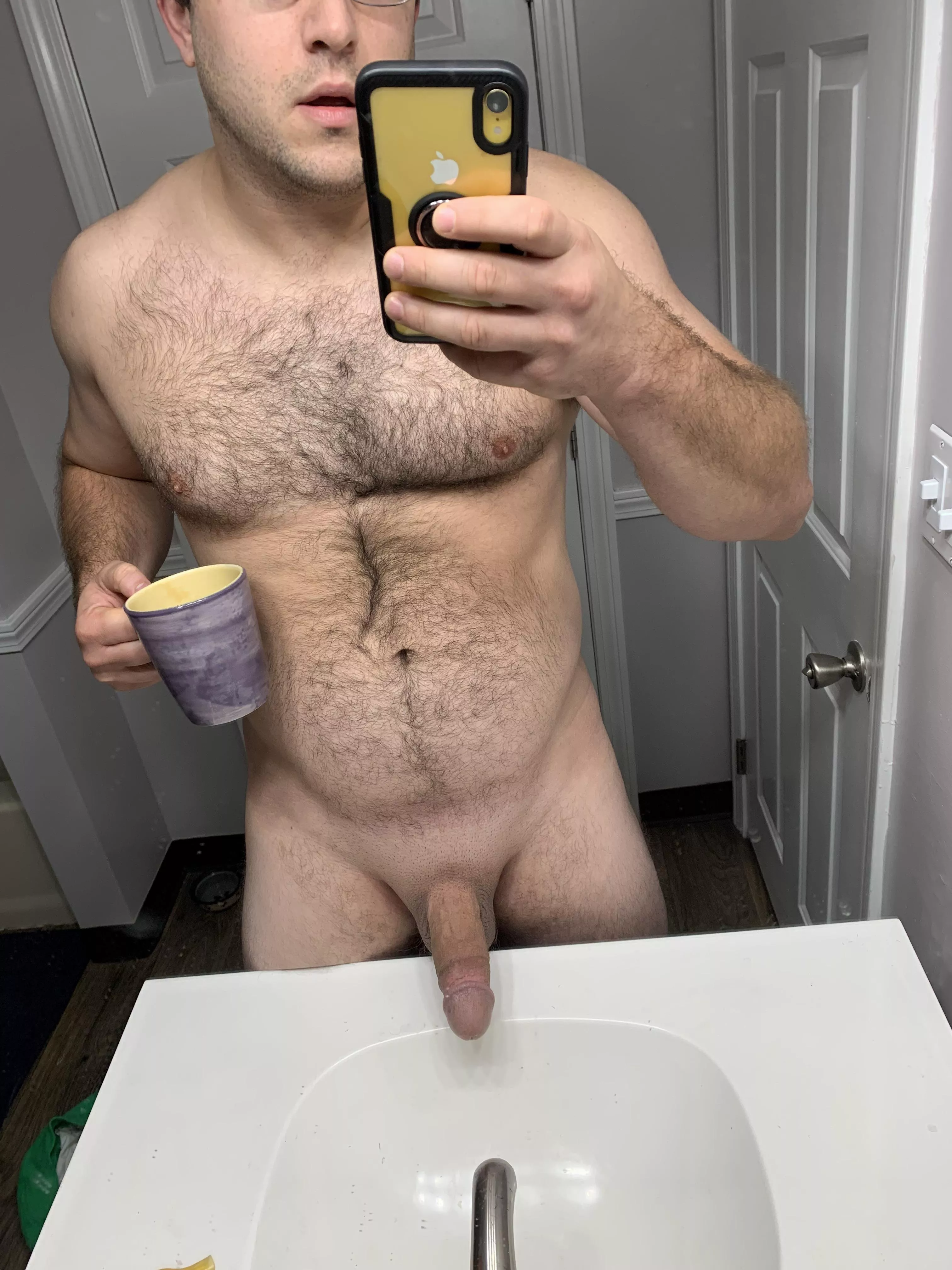 Little coffee and a semi hard dick this morning