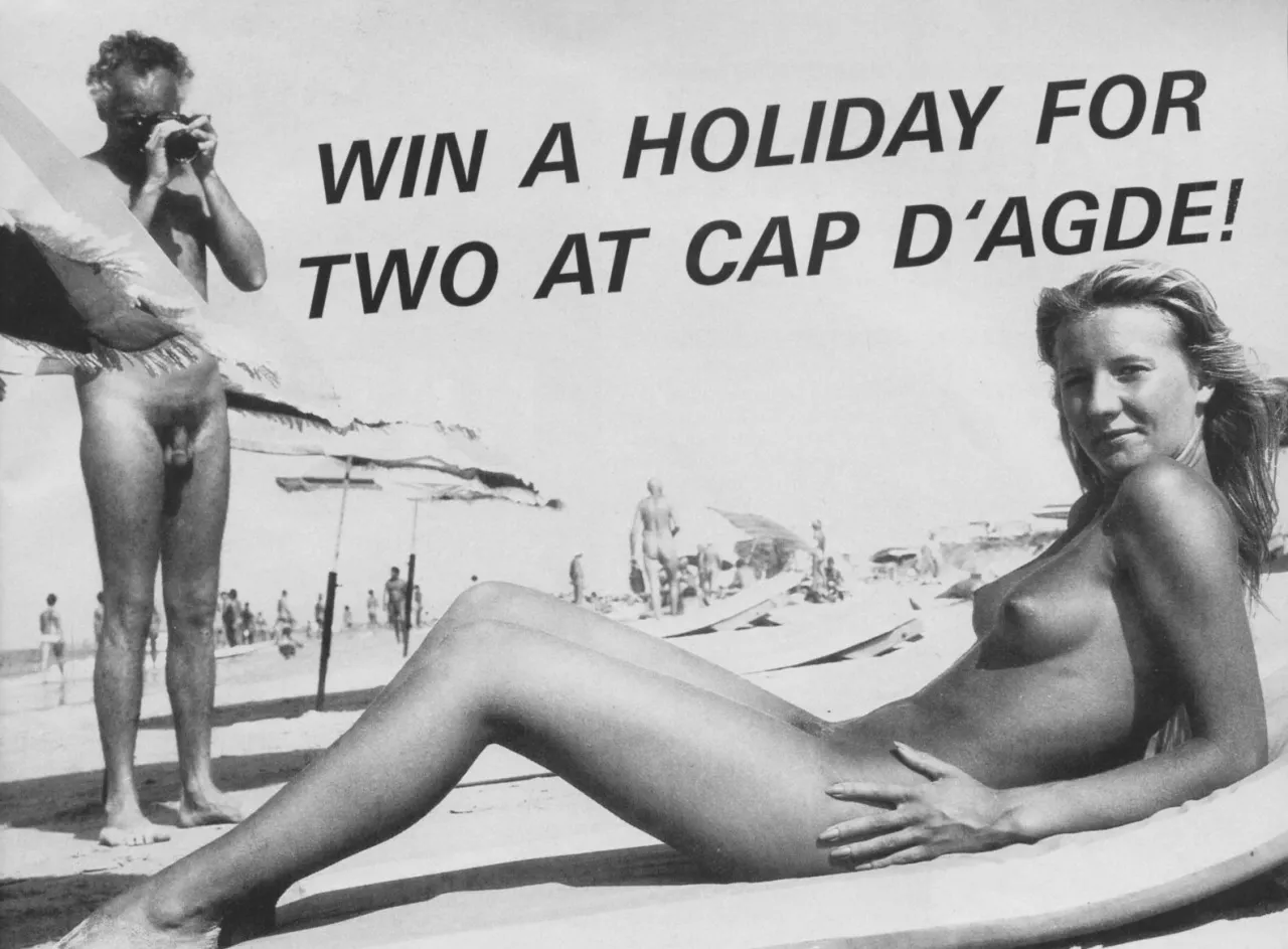 Little did they know back then (H+E), entering le Cap d'Agde is the gateway to swingers today, it's no longer naturism. Dommage.