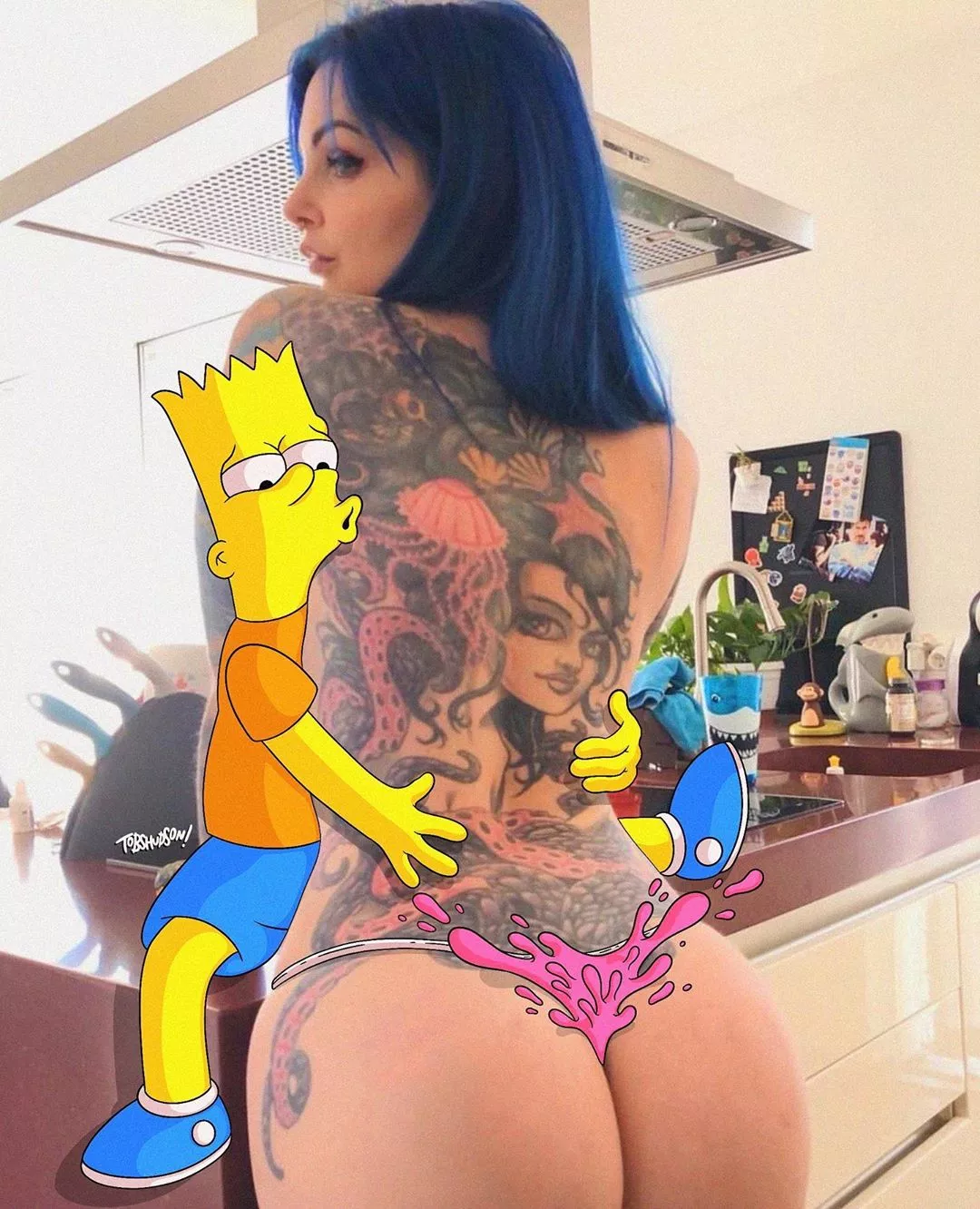 look at that beautiful assðŸ¤¤ðŸ’™, bart you're very lucky