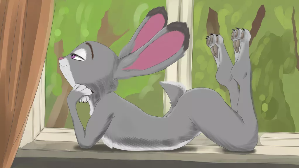 Looks like Judy decided to give naturism a try after all (Velvetylicks).