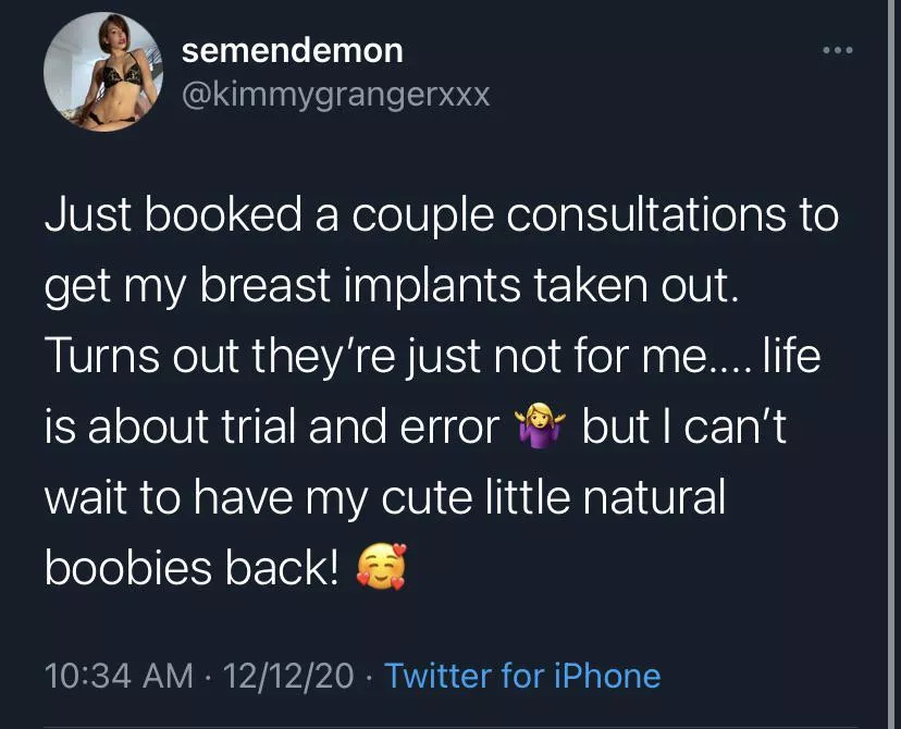 Looks like Kimmy is getting her implants taken out