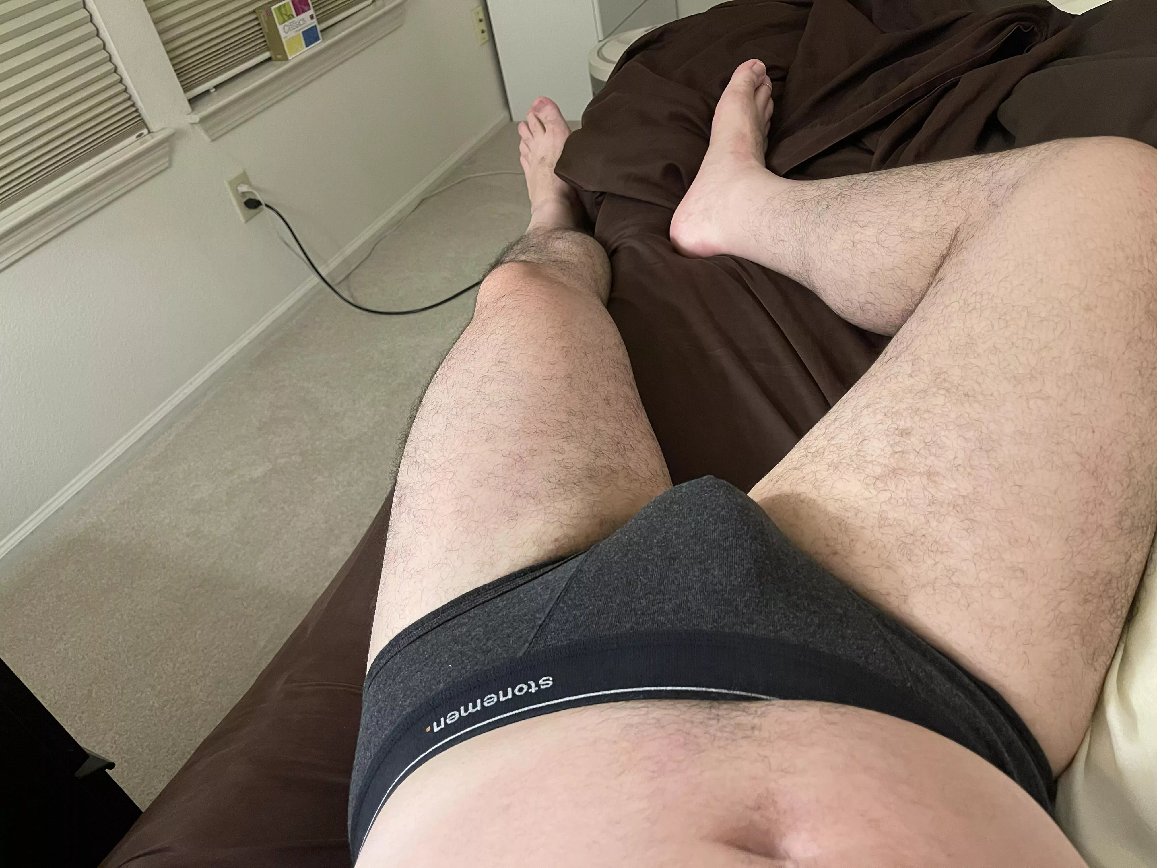 Lounging in my Stonemen briefs