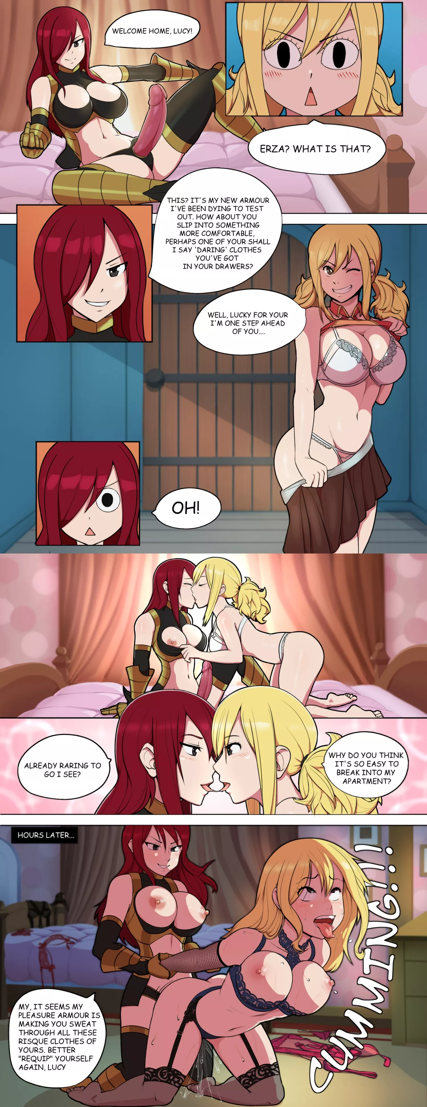 Lucy become Erza's slut! (Arsonsquid)