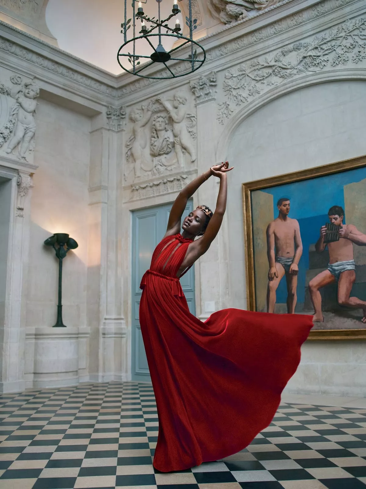 Lupita in Elegant Red