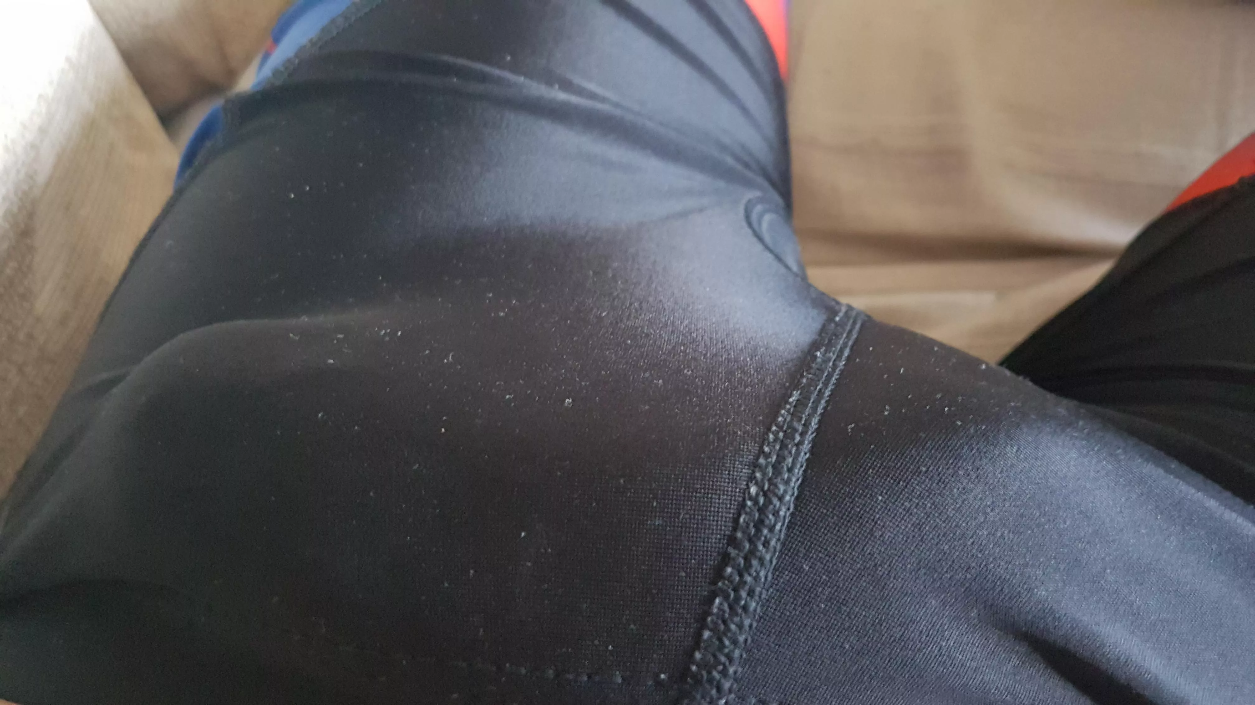 Lycra. Getting stiffer, who wants to see it uncovered?