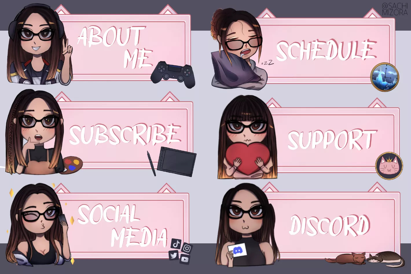 Made some Twitch panels of me IRL for myself :D