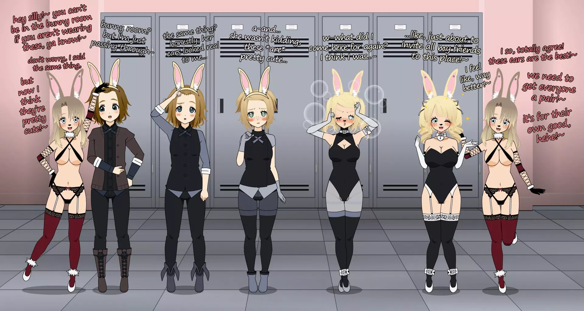 Magic Bunny Ears TG TF (Kisekae, MTF, human -> bunnygirl, mental changes/hypnosis)