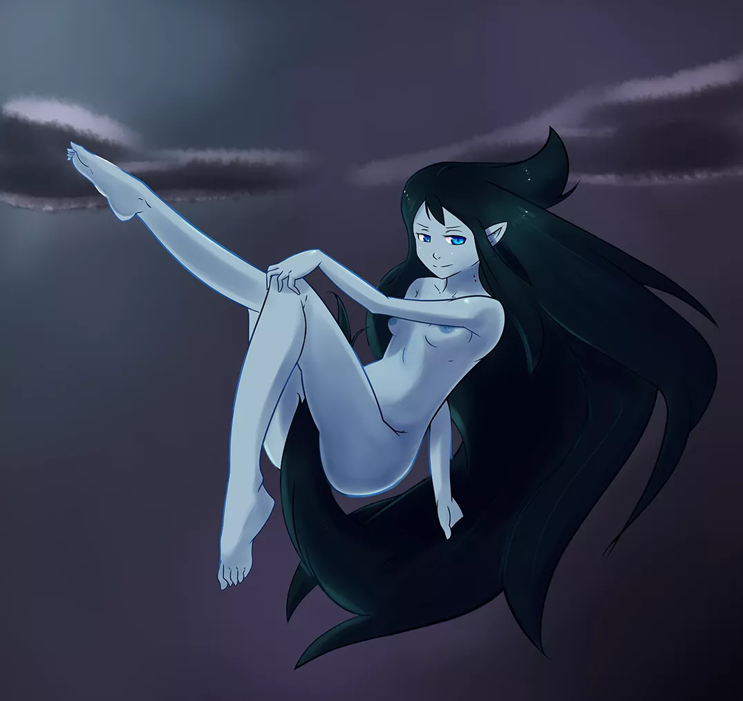 Marceline moonbathing in midair (ThreeWorlds)