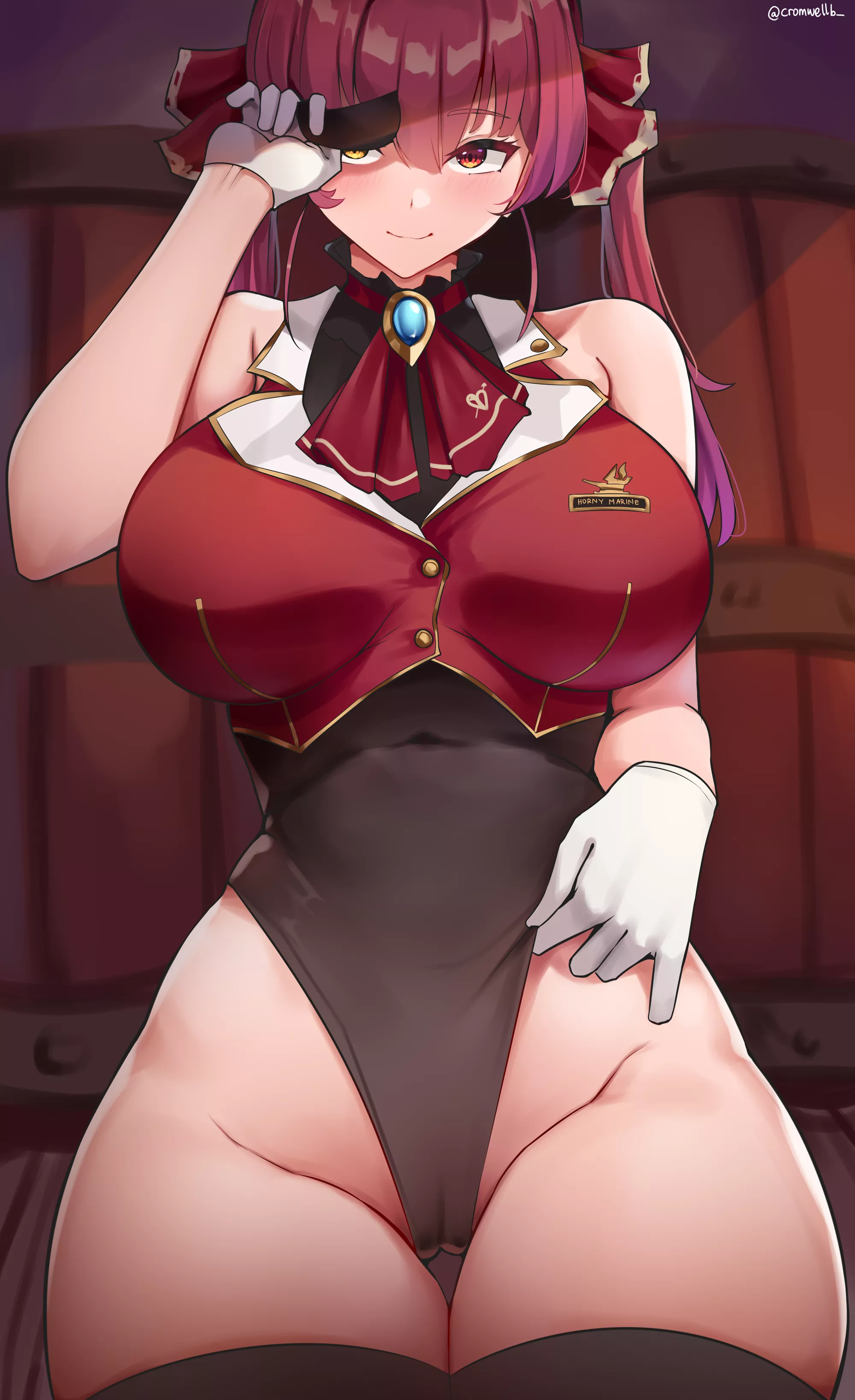 Marine Lewd Body Highleg Leotard (Cromwellb ) [Hololive]