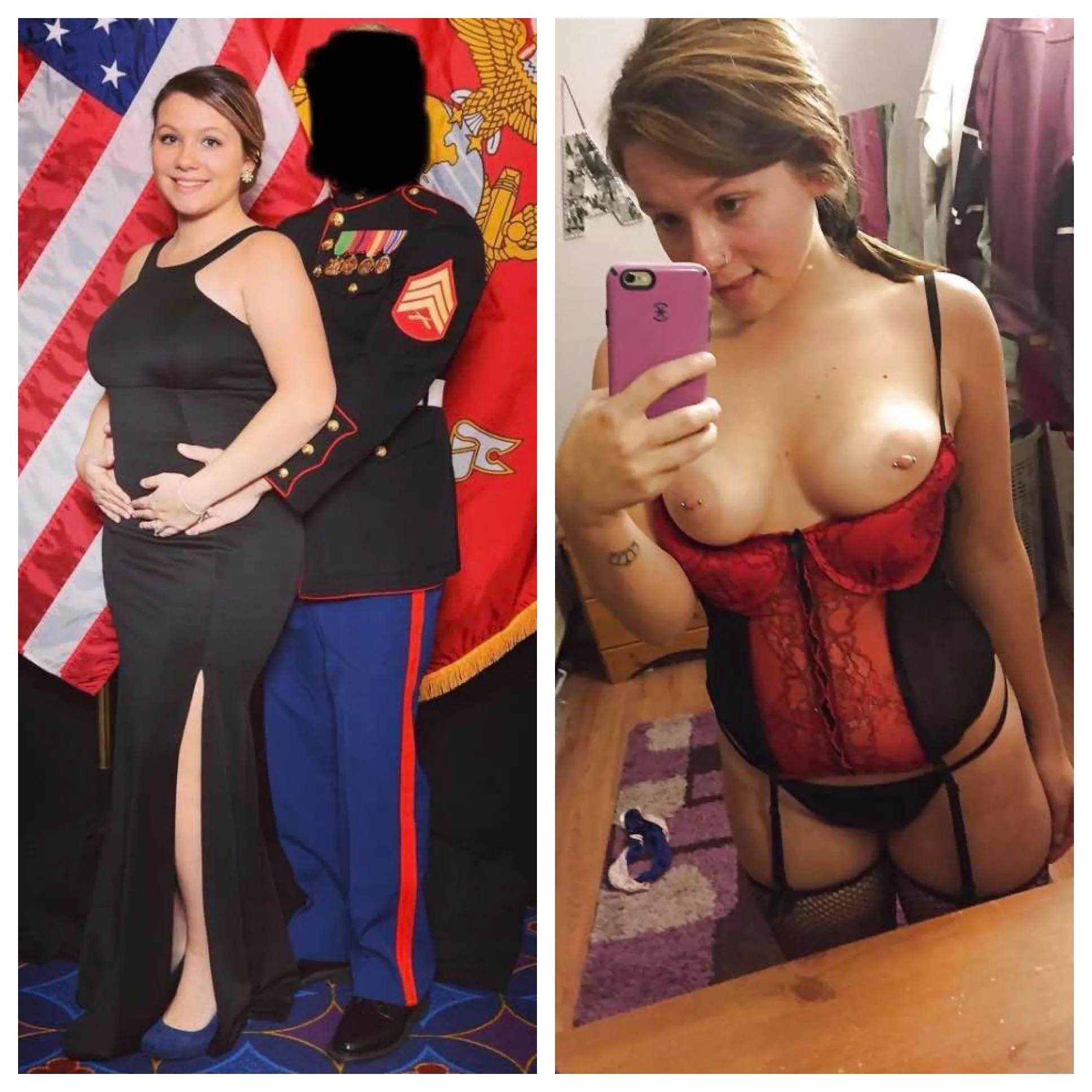 Marineâ€™s wife flashing