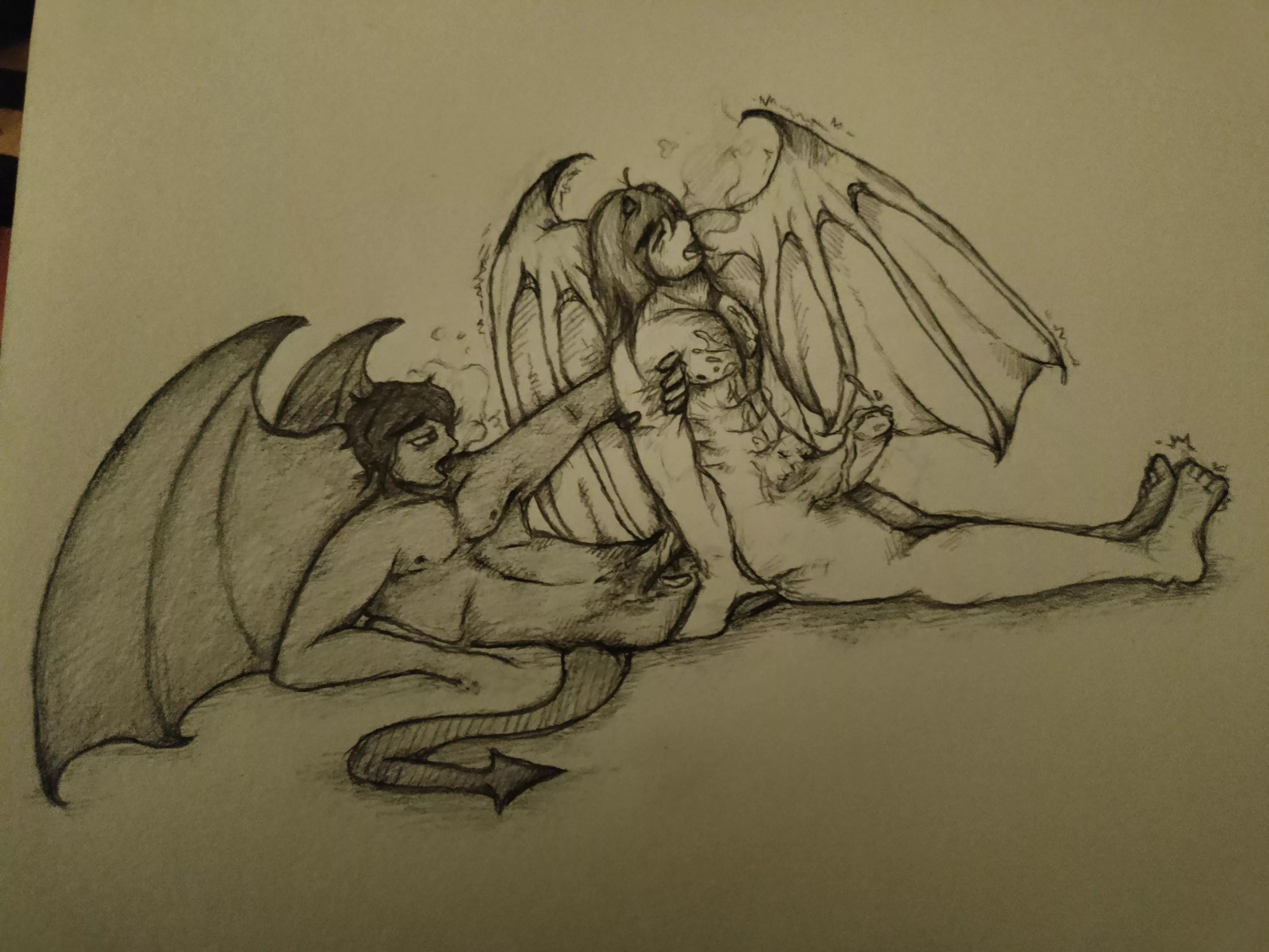 Me and my boyfriend's OCs having fun. (Original)