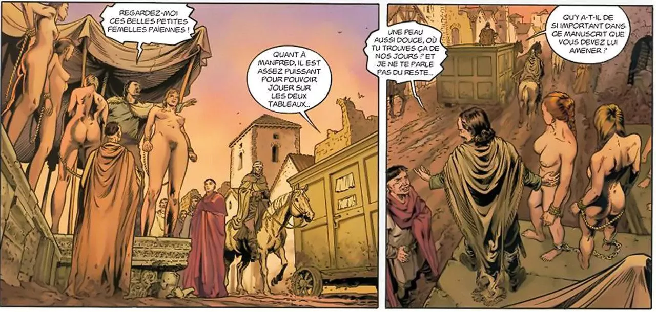 Medieval Slave Auction in French Comic Book