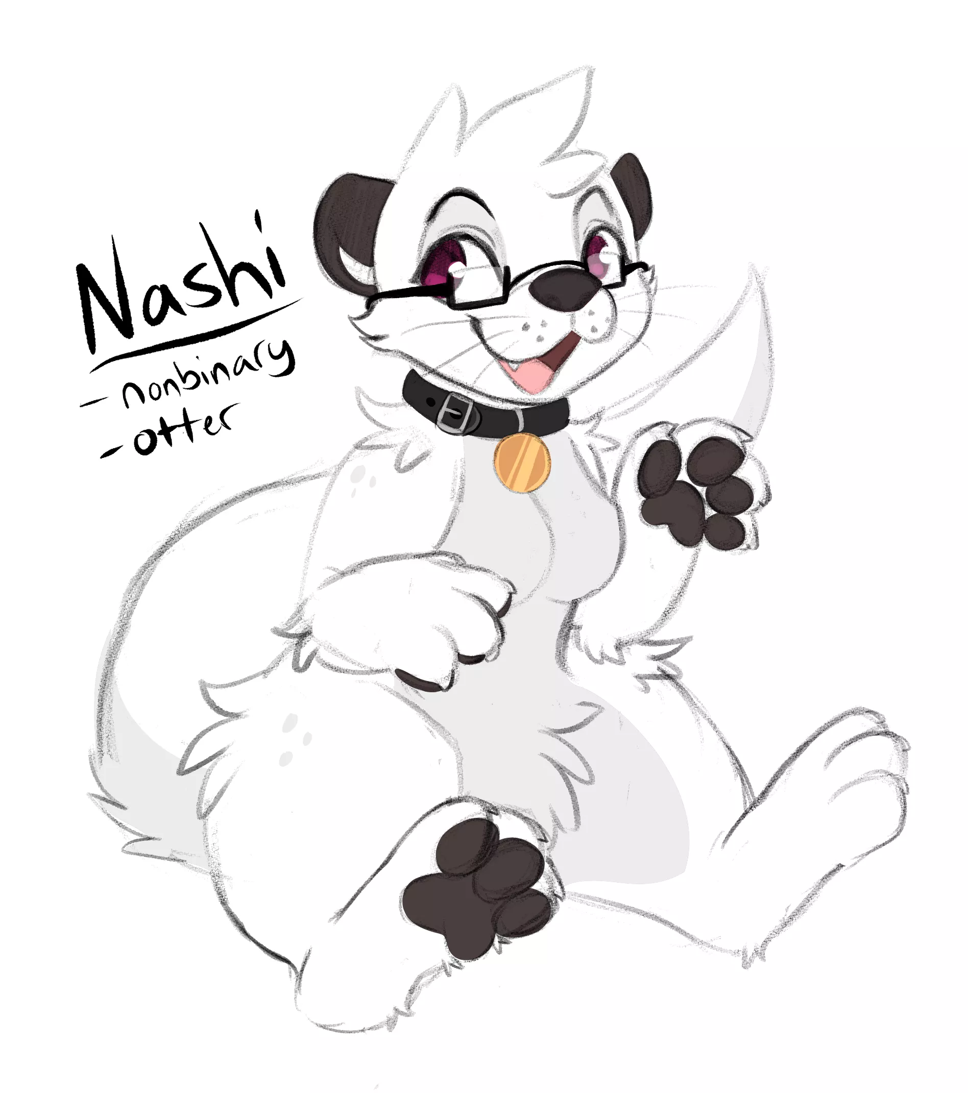 Meet Nashi! They're my new otter OC! [art by me]