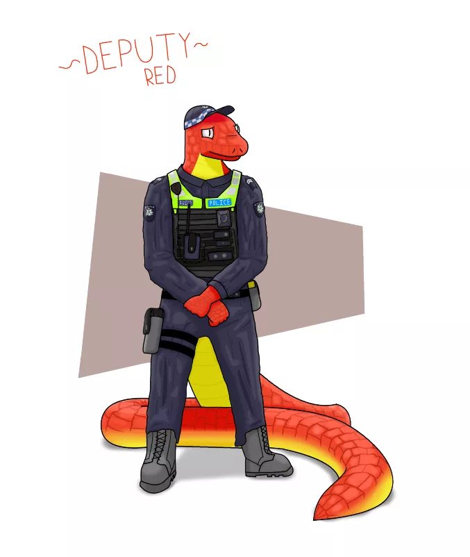 Meet Red, my fursona. He works for the australian victorian police force