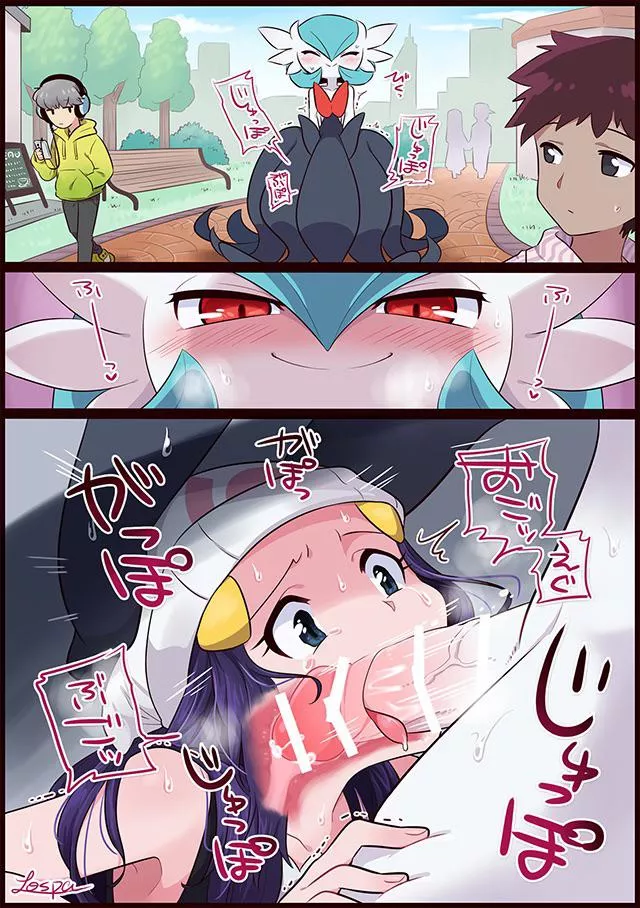 Mega Gardevoir Taking Dawn’s Throat in Public (Lospa)