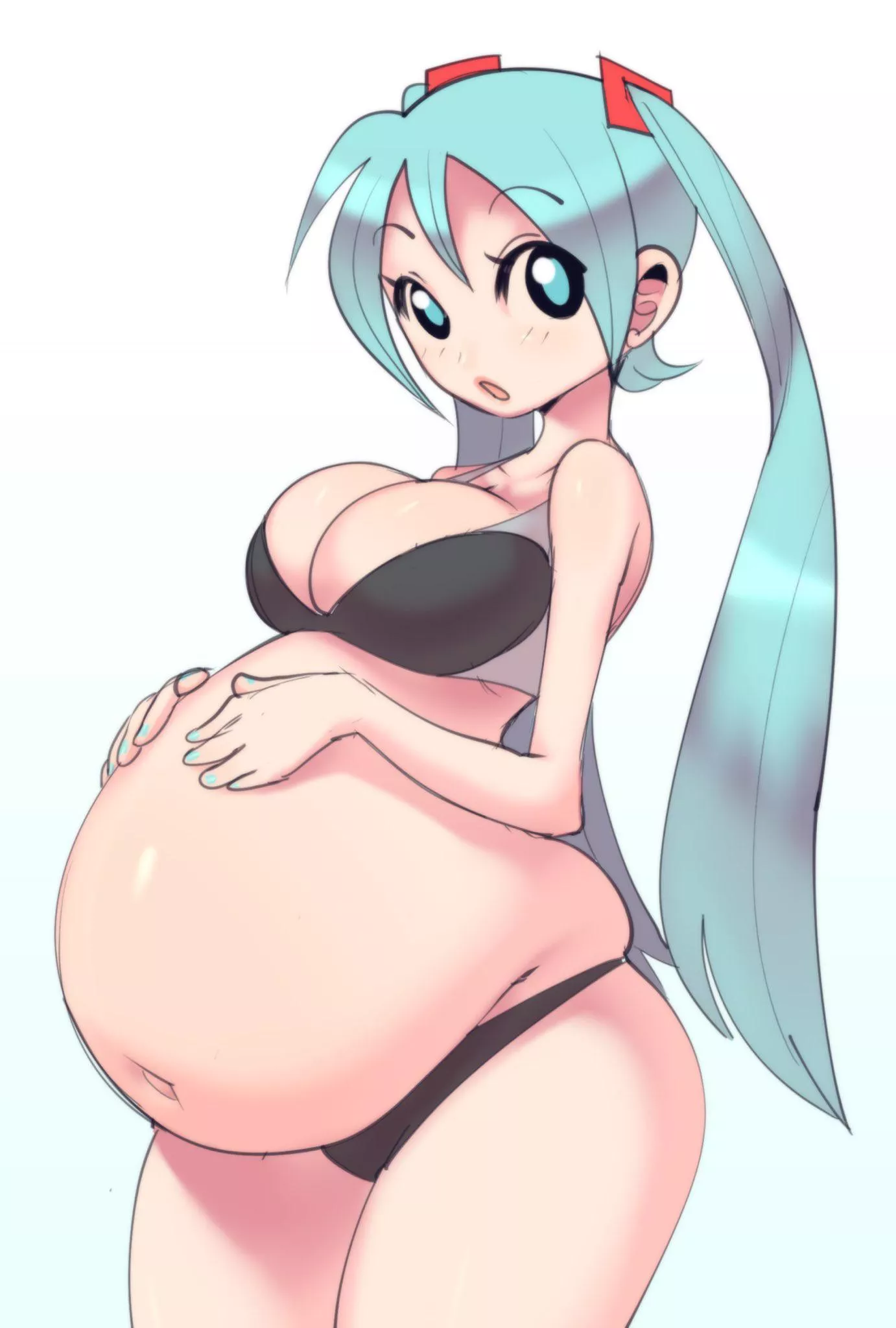 Miku Feels Her Belly - [Hellbrain]