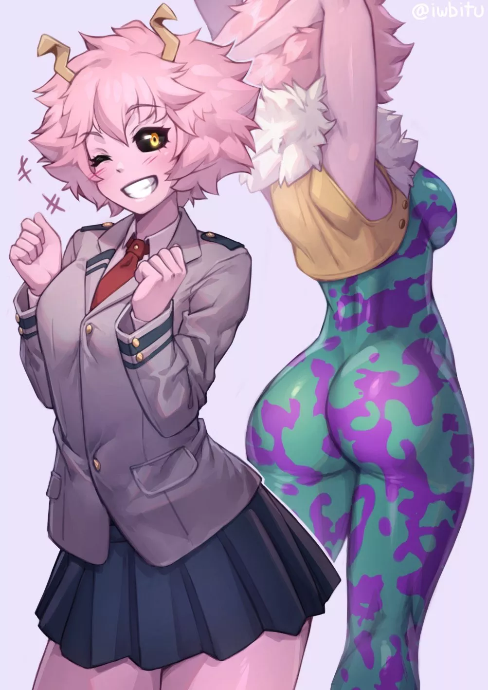 Mina In Uniform And In Costume (Iwbitu) [My Hero Academia]