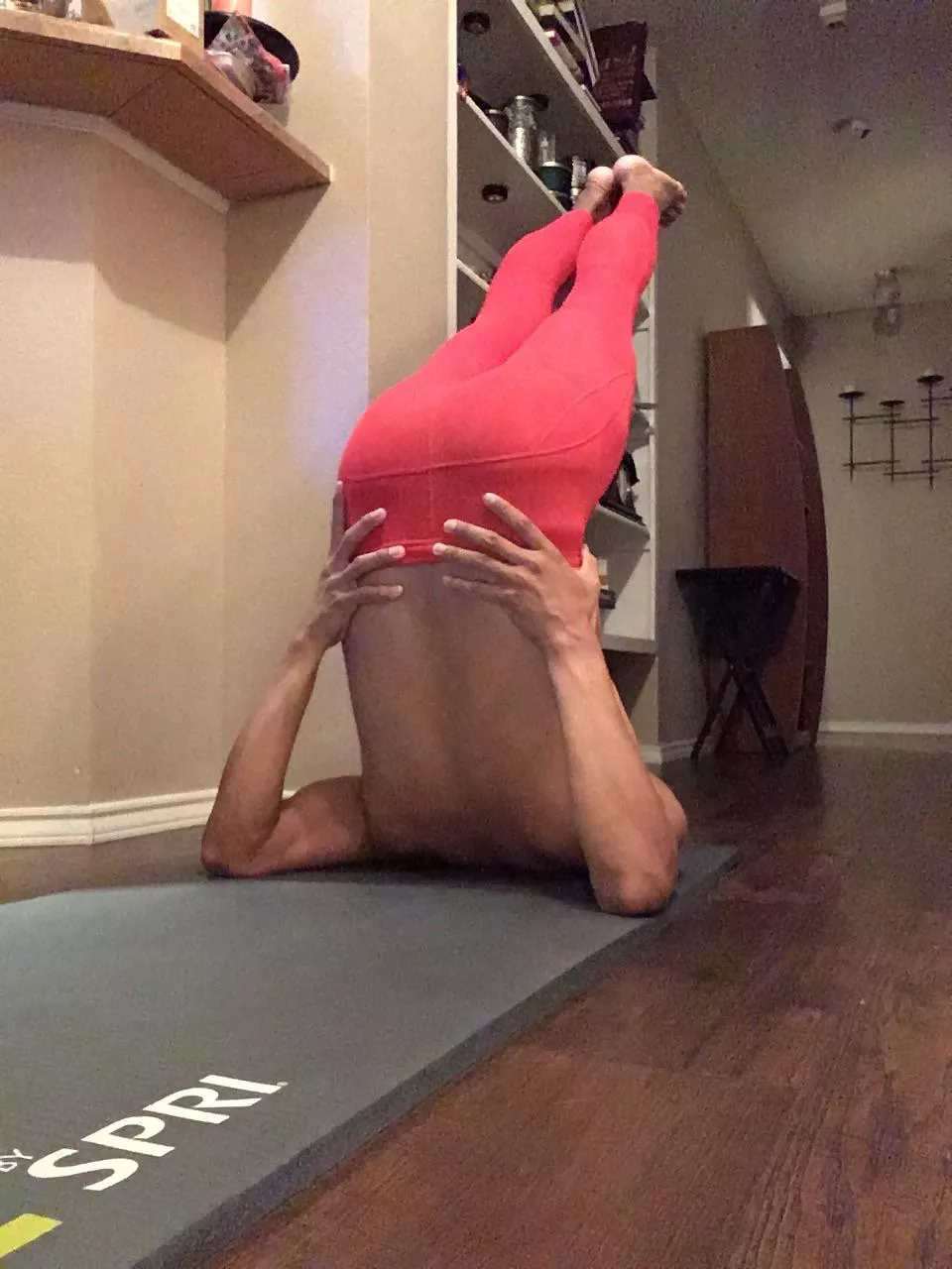 Modified supported plow pose for post run stretching