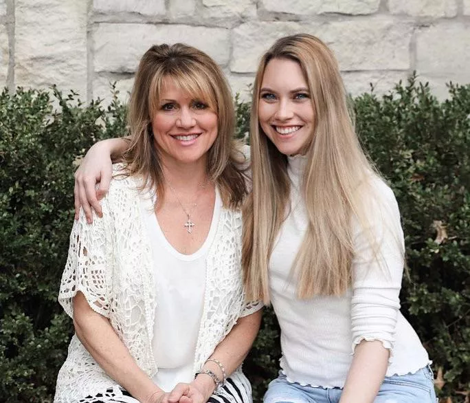 Mom and daughter at church