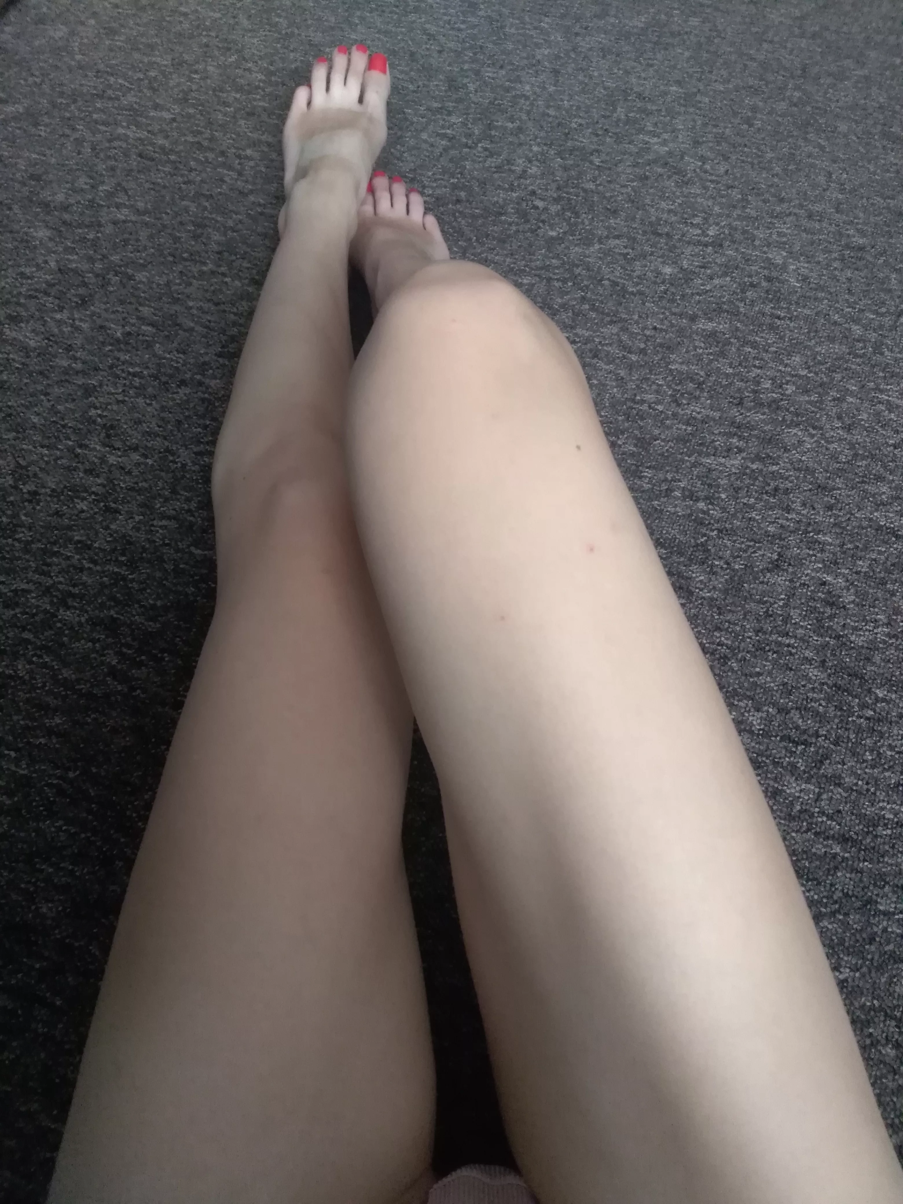 Monday's legs ;) And the power of red pedi!