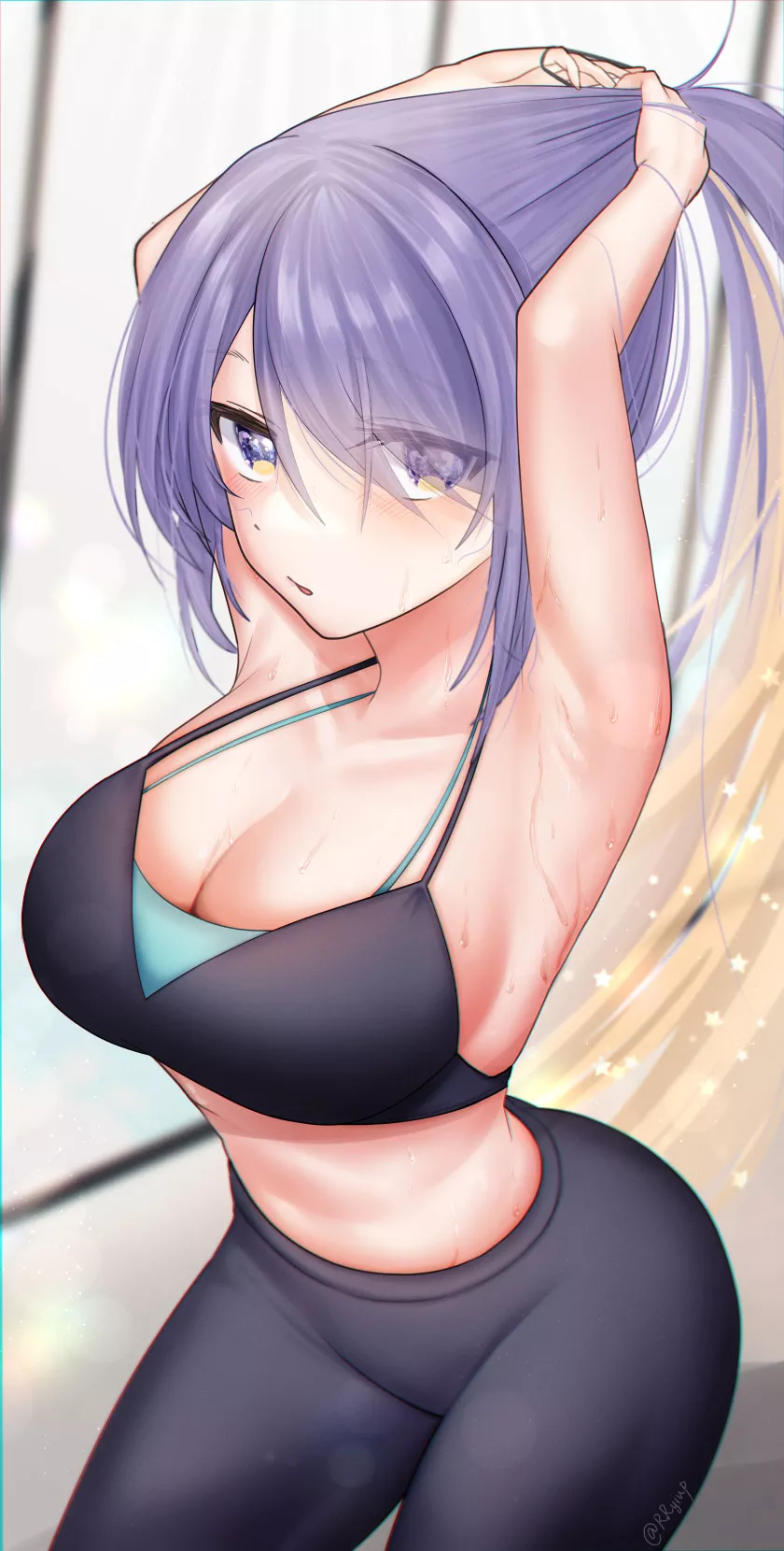 Moona's assets are accented perfectly in workout attire