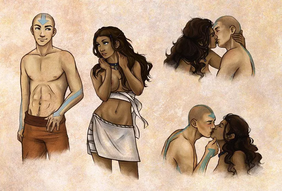 More adult Kataang for us wholesome vanillas by laiquendi-elf on deviantart