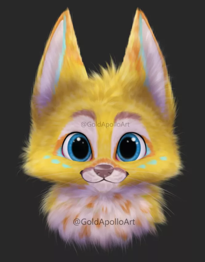 More floof practice! Thinking of turning this into a YCH? ðŸ’› ( twitter : @GoldApolloArt )