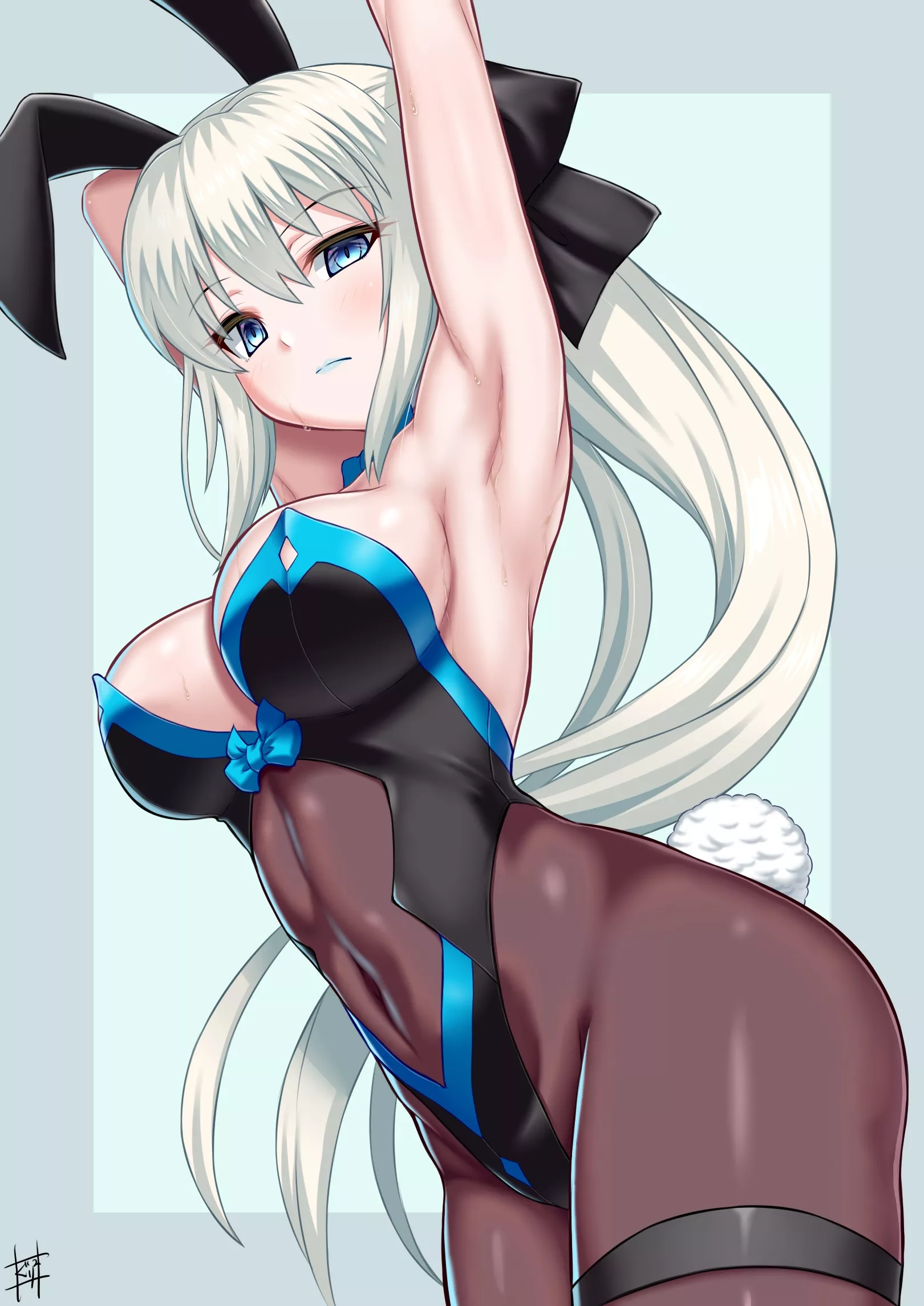 Morgan Le Fay Bunny Girl Arms Up (Kuraikurairey) [Fate]