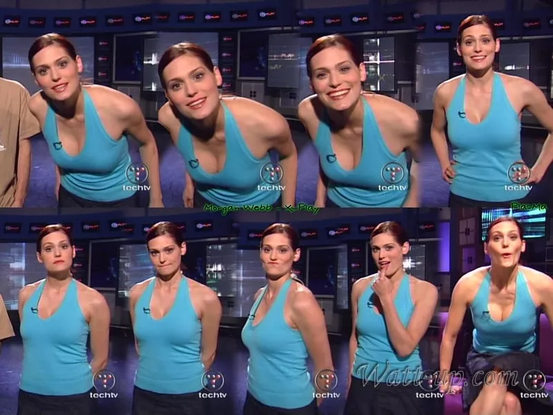 Morgan Webb wore sexy outfits that showed off her body (2003)