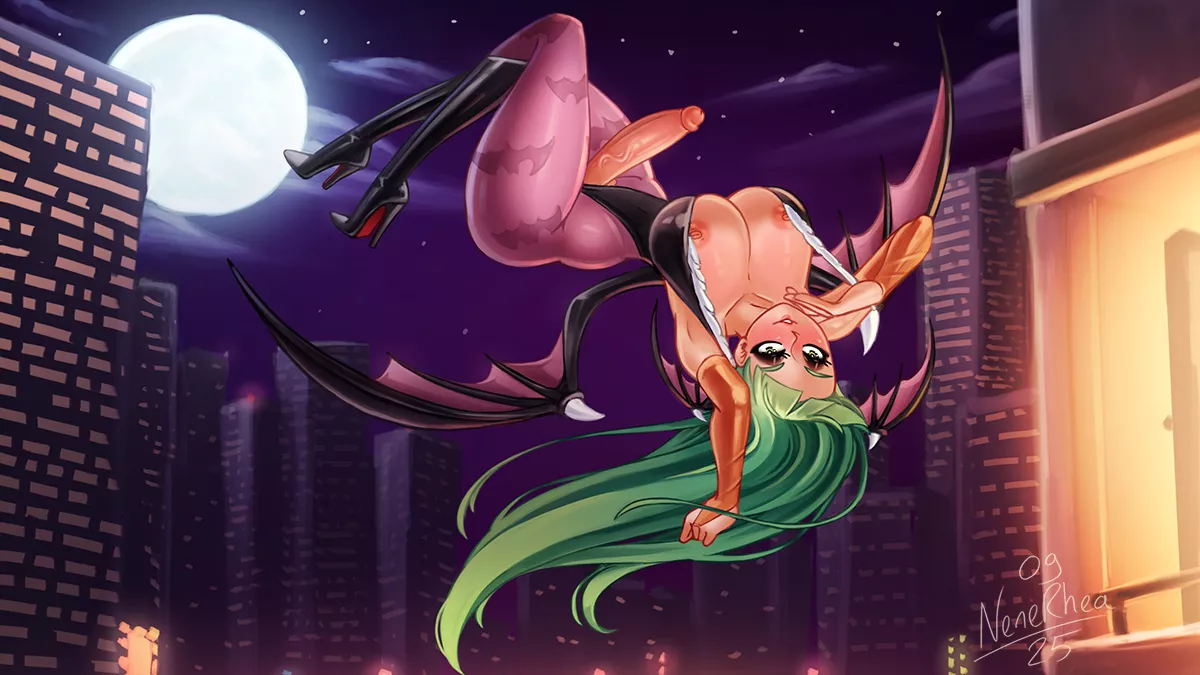 Morrigan enjoying her night in the city (NeneRhea) [Darkstalkers]