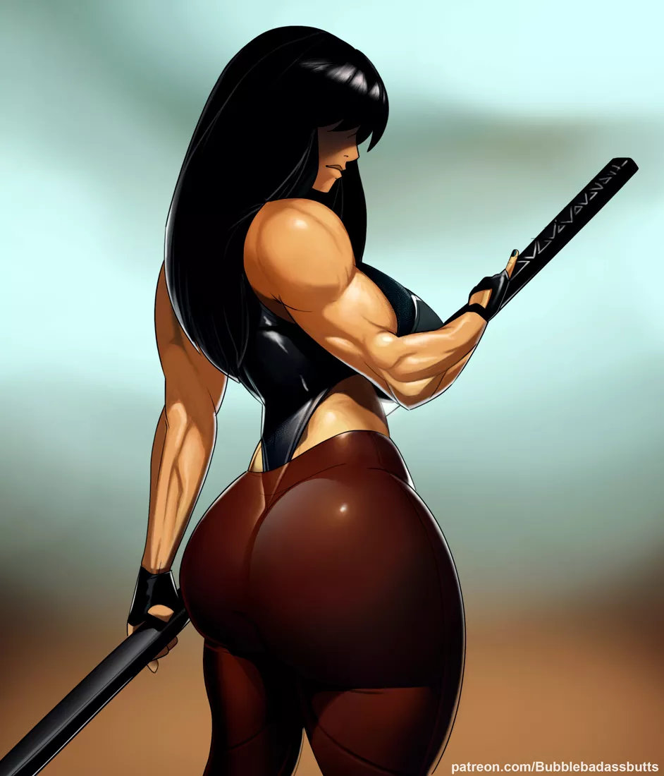 Muscle Katana Girl (BubbleBadassButts) [Original]