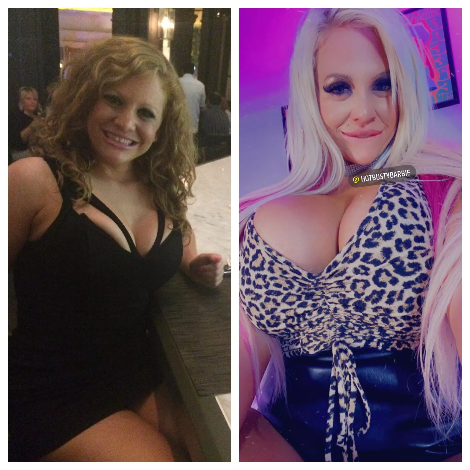 My bimbofication Before and After