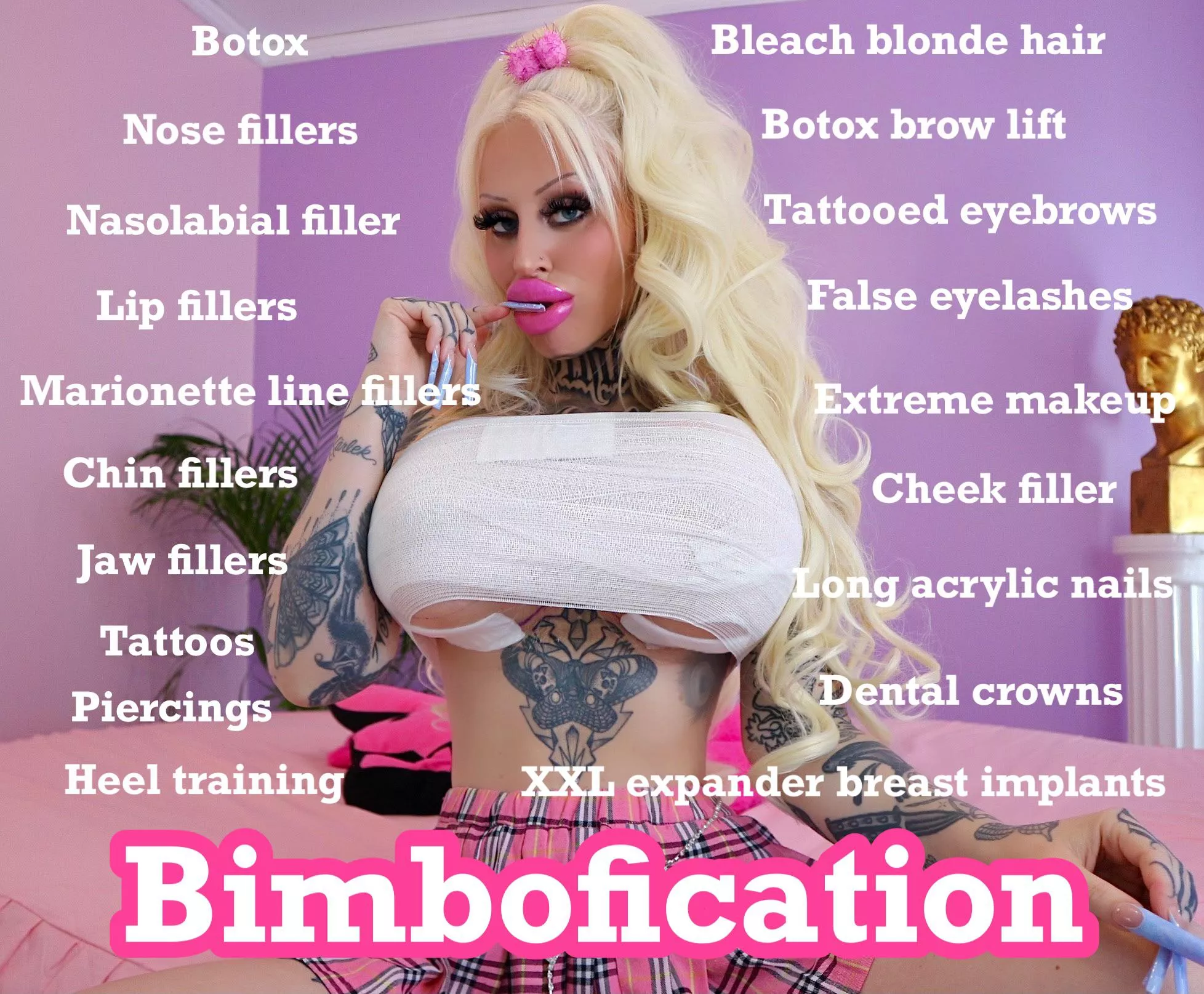 My Bimbofication so far - so much more to come ðŸ˜ brand new 1350cc expander breast implants!