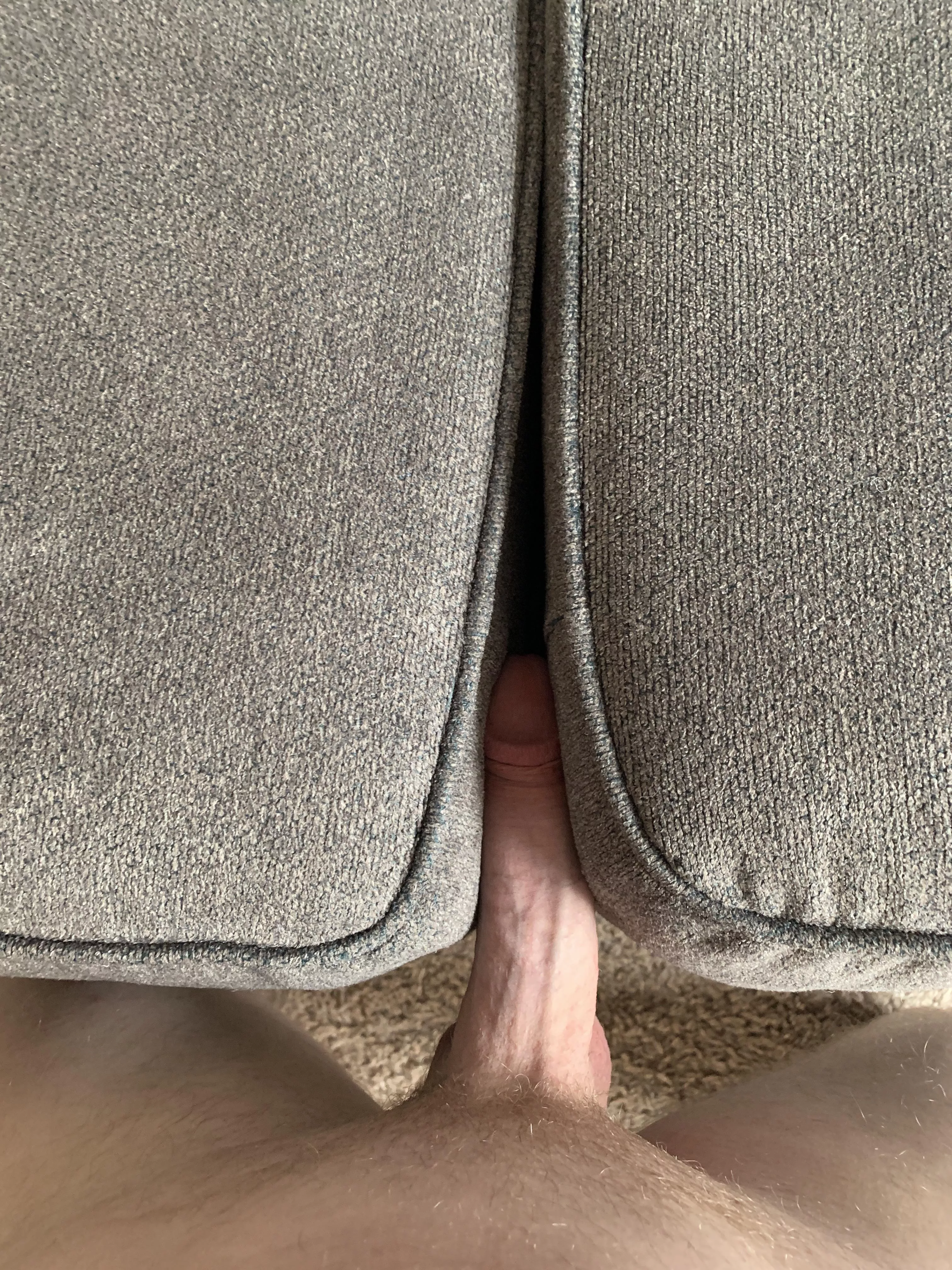 My cock ended up in a couch again