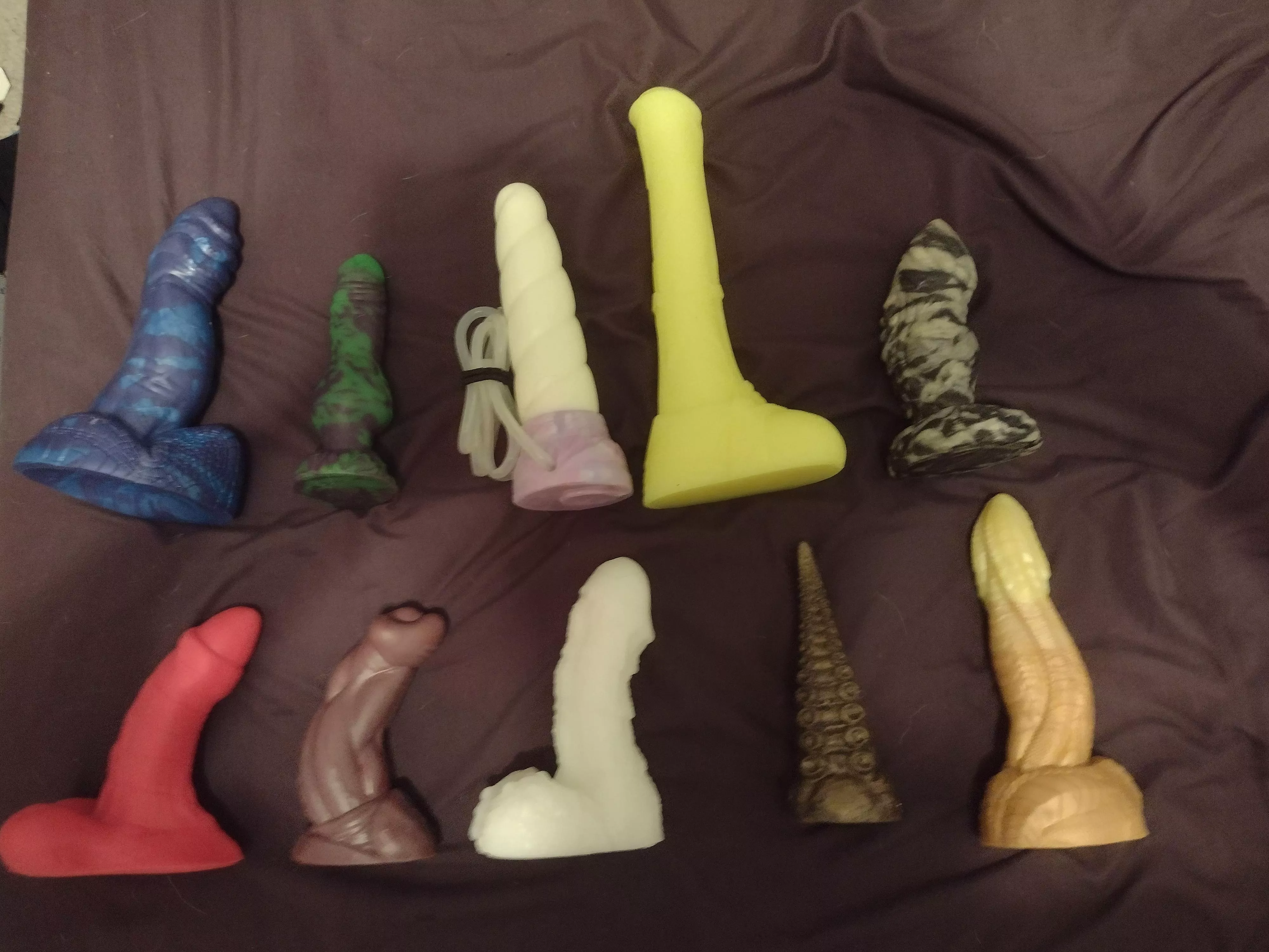 My current toy collection! Been collecting my Bad Dragons since July 29th 2021, and waiting for a Snowball in the mail! Any recommendations for a girl who likes girth to add to my collection?