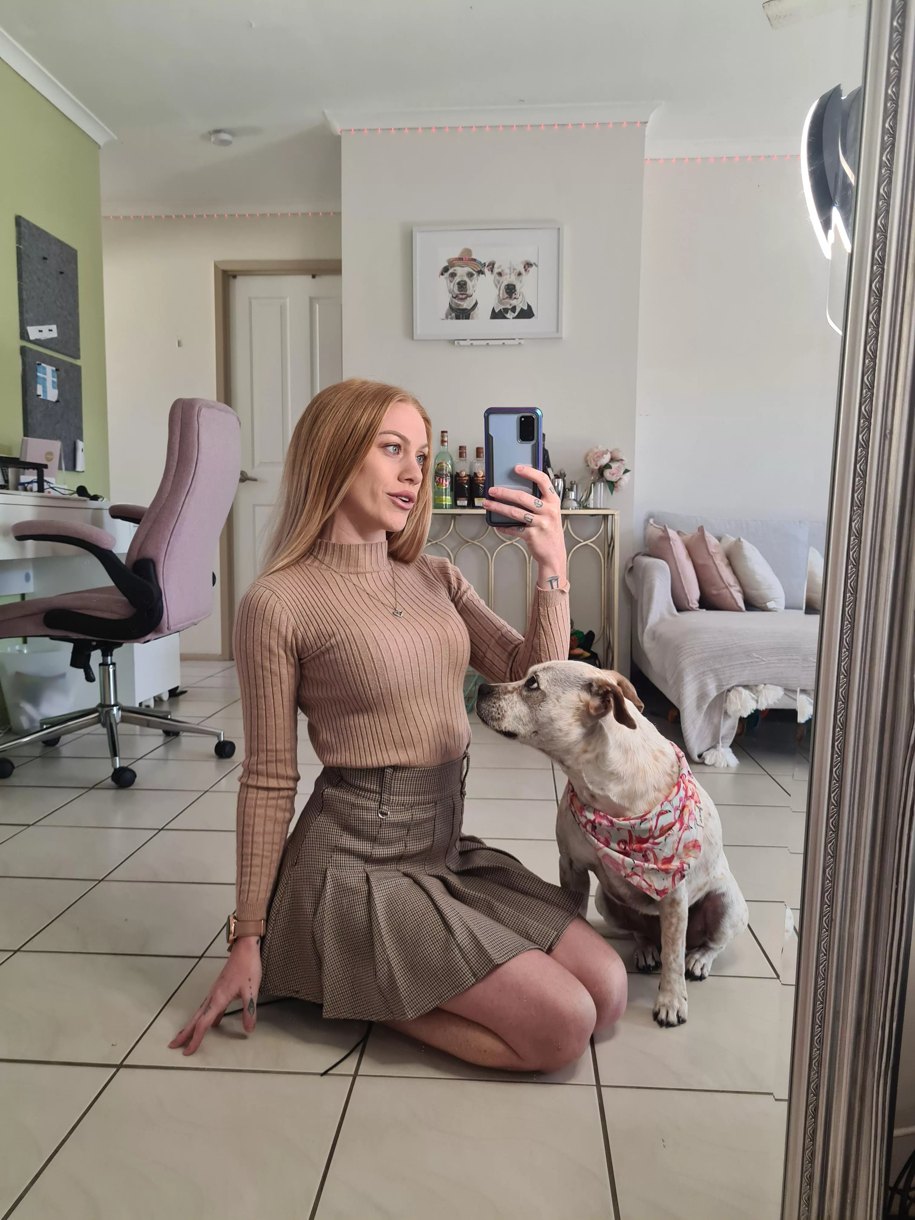 My dog and I really like our new mirror