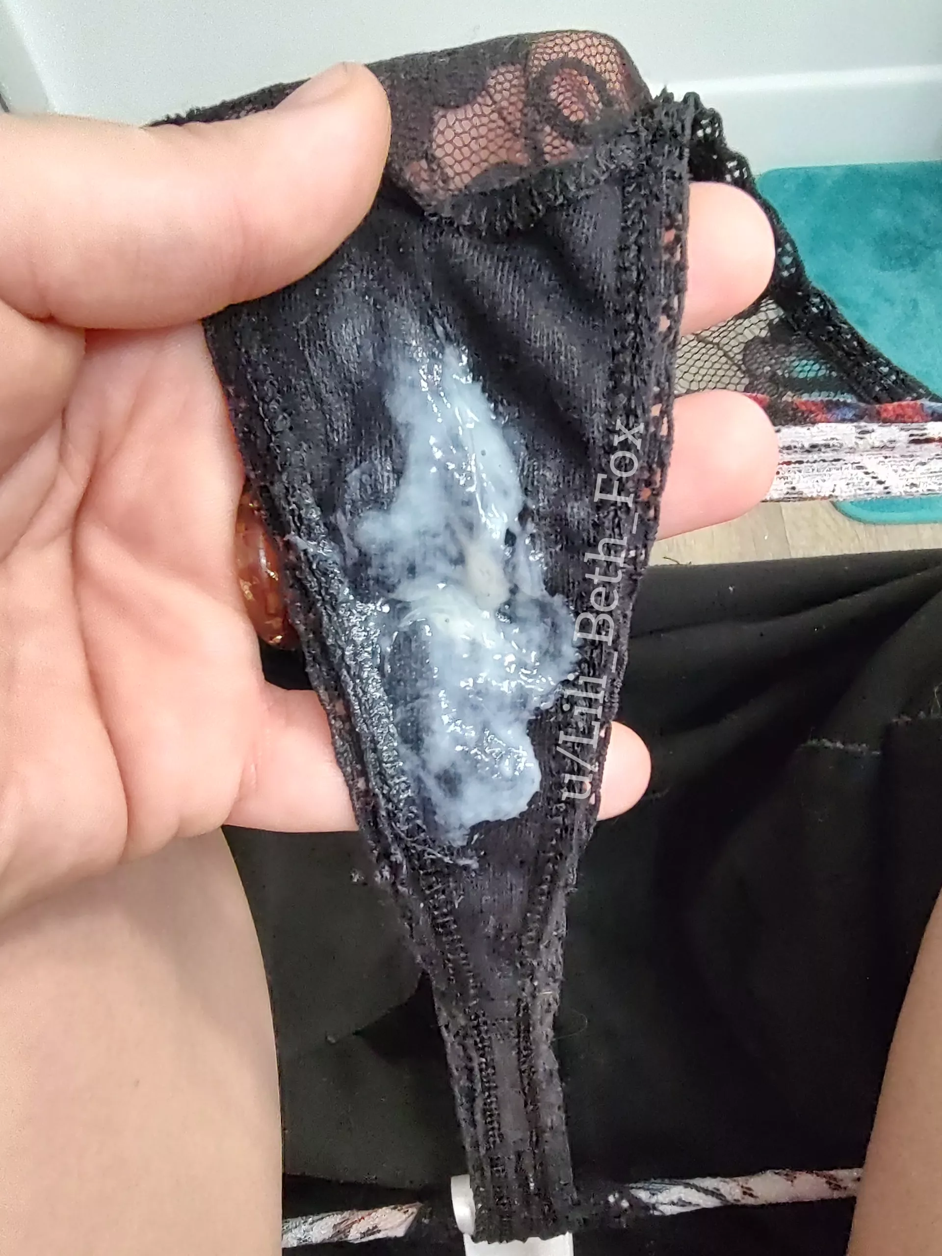 My (F27) panty... Filled with my own sticky cum ðŸ’¦â¤ï¸