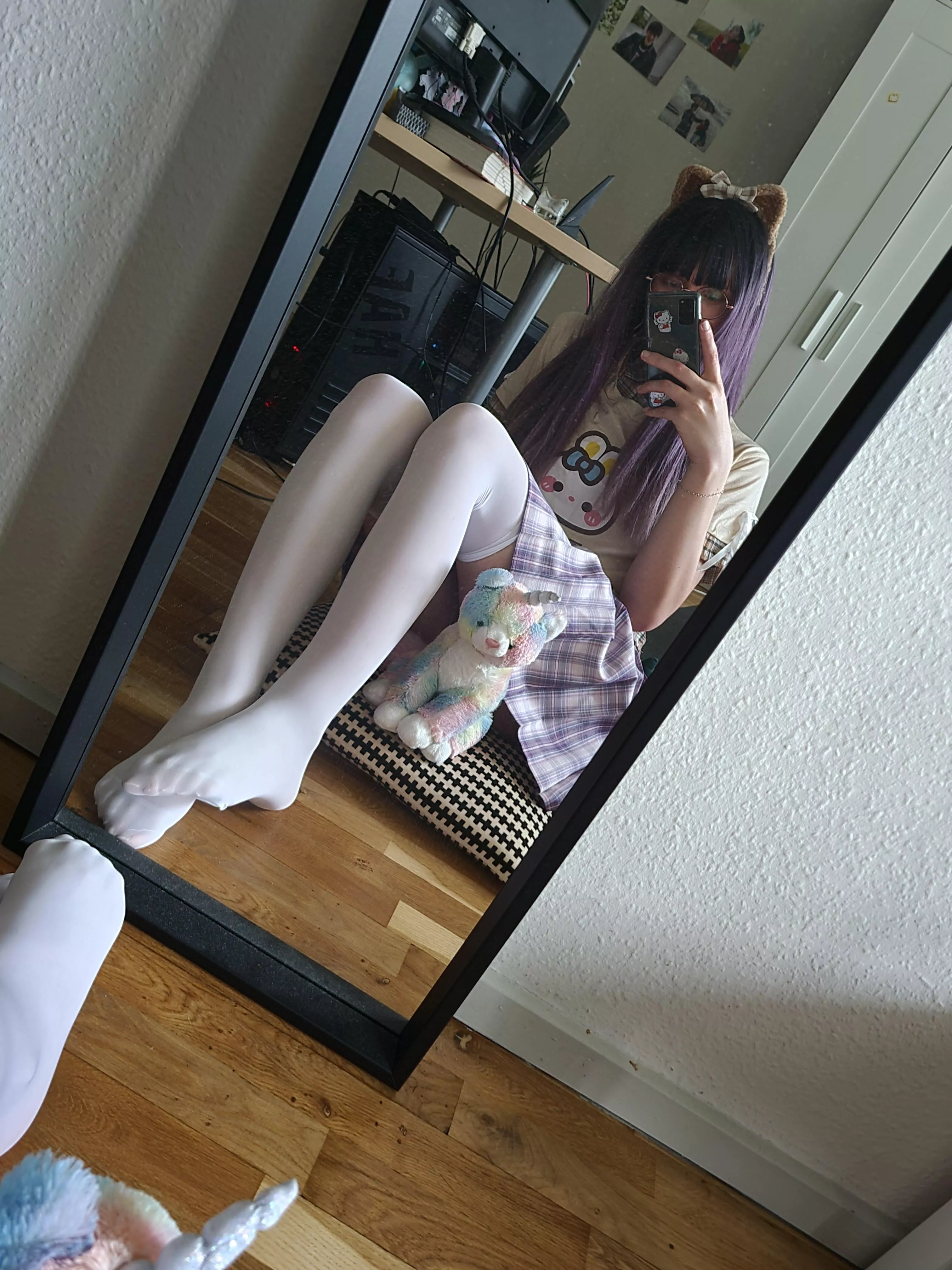 My first white thigh-highs!!