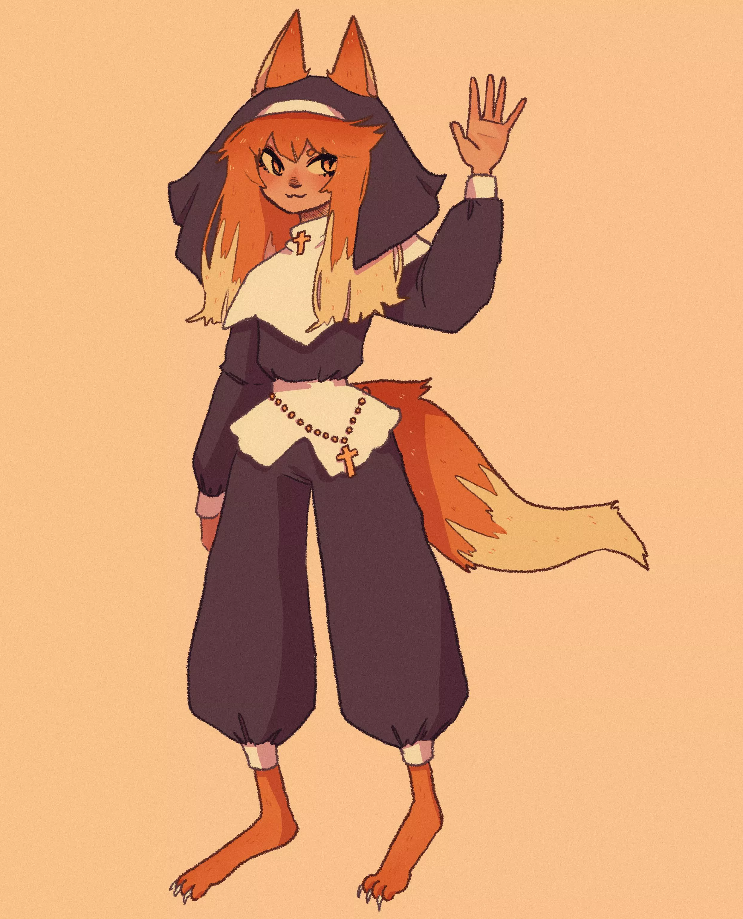 My fox nun girl <3 she prefers pants ( ig @ pipo.puppy )